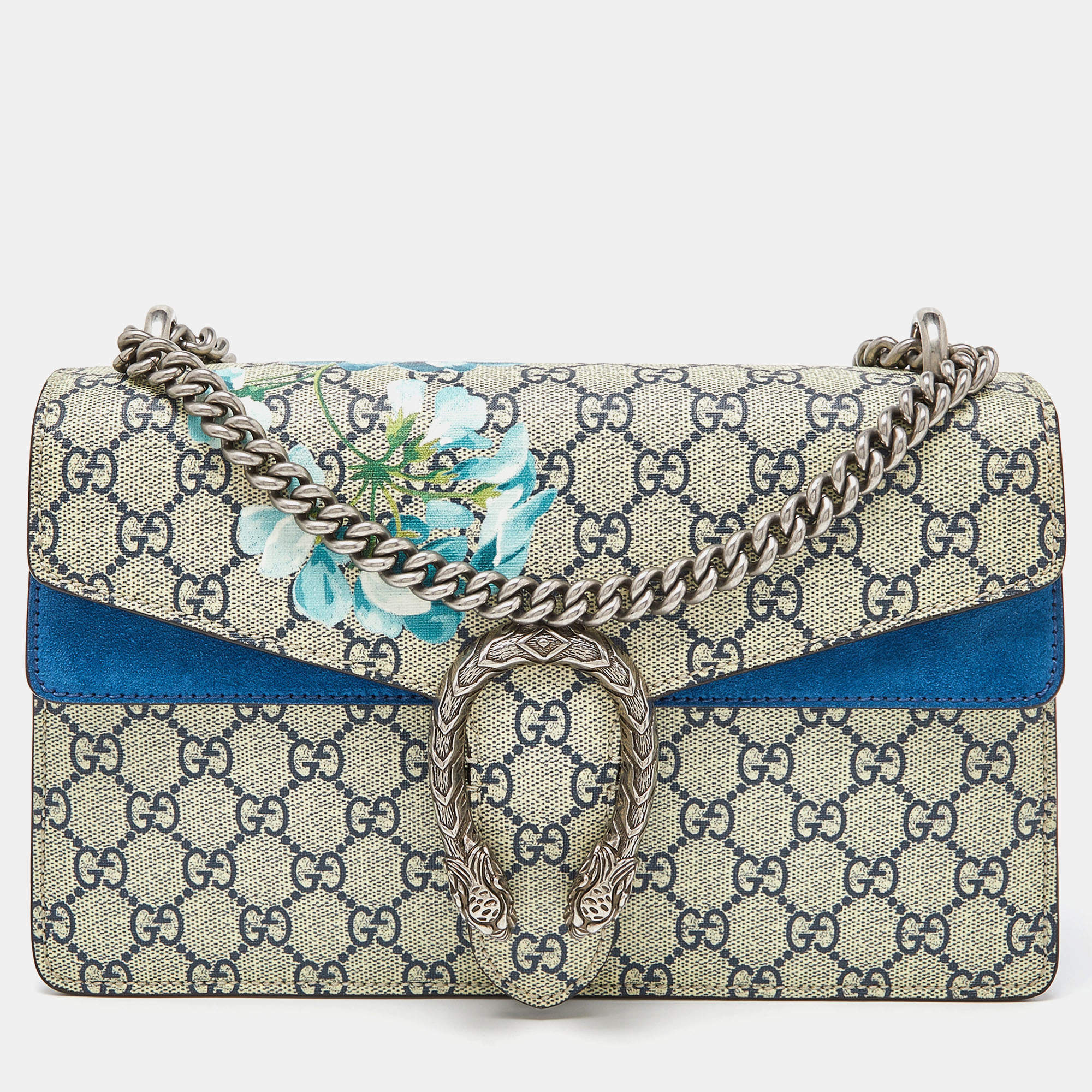 Gucci Dionysus Shoulder Bag GG Supreme Blooms Mini Blue - US