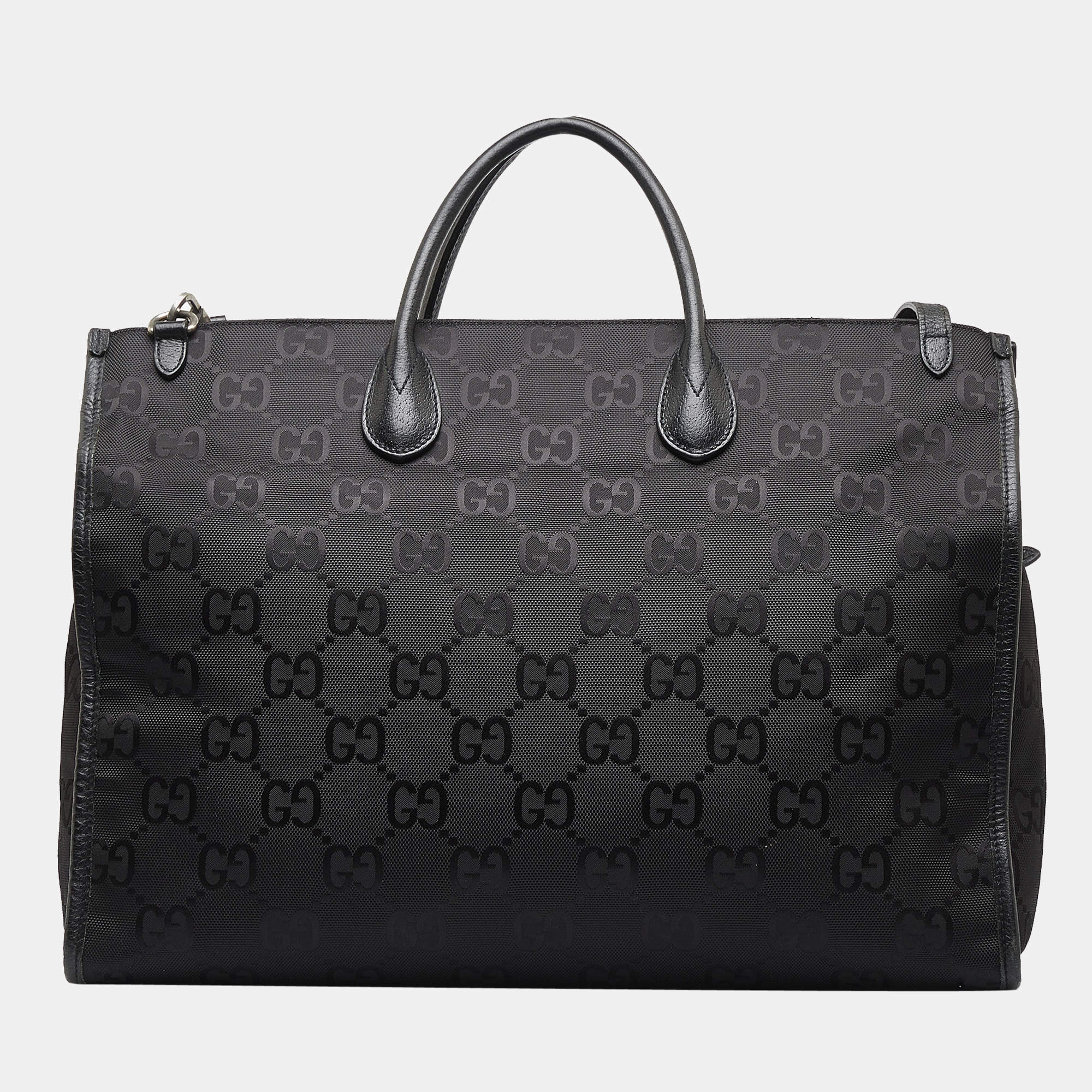 Gucci Econyl Nylon Monogram Off The Grid Messenger Bag Black