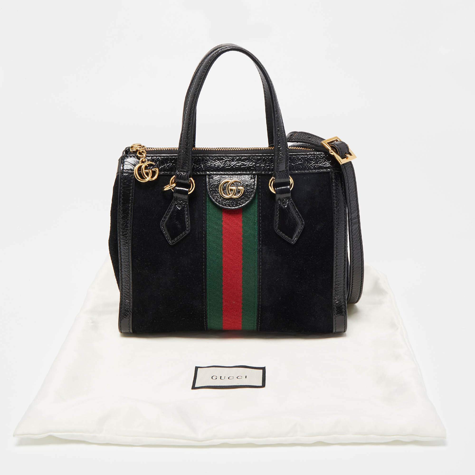 Gucci Ophidia Shoulder Bag Small Black in Leather with Gold-tone - US