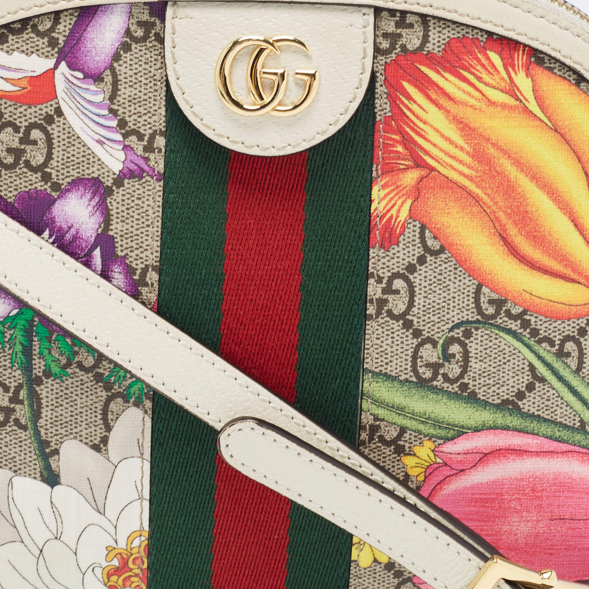 Gucci Multicolor Floral Print GG Coated Canvas Ophidia Shoulder