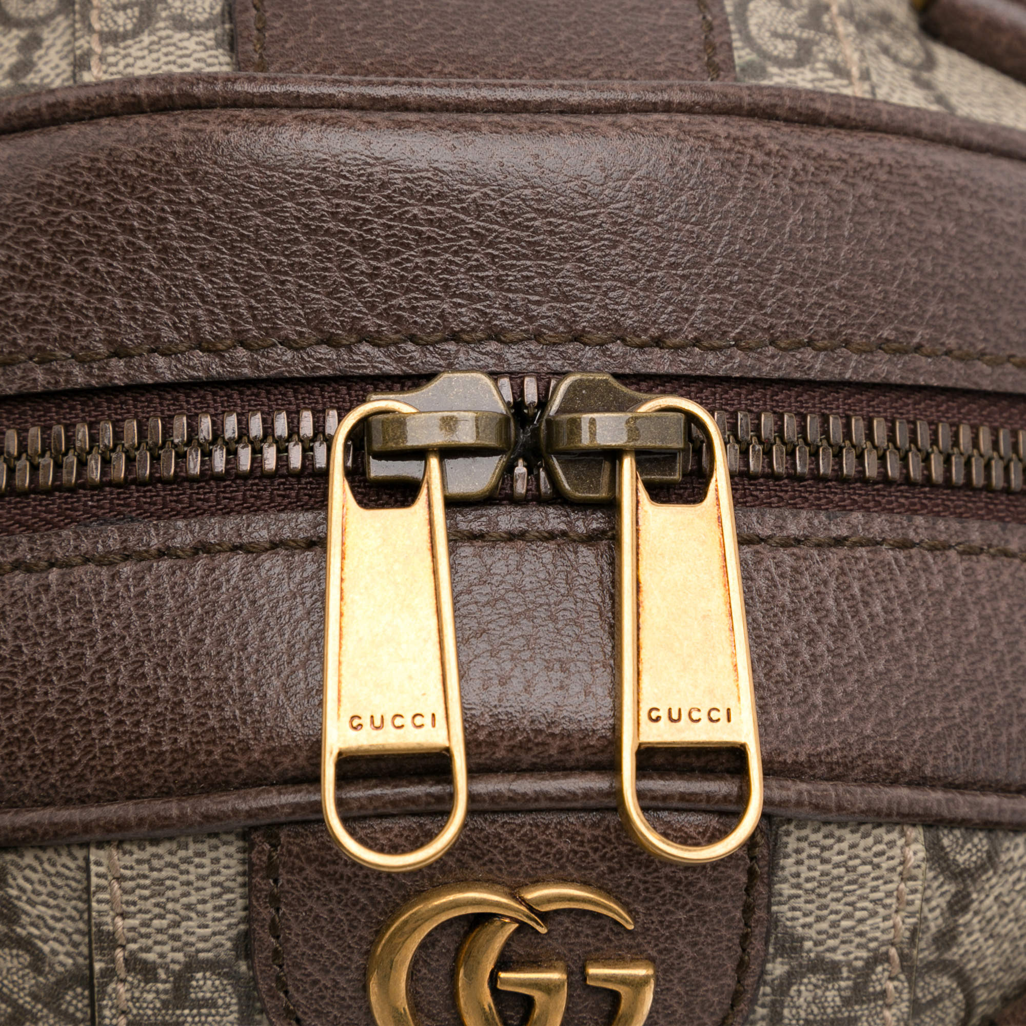 Brown Gucci Mini GG Supreme Ophidia Basketball Bag Satchel