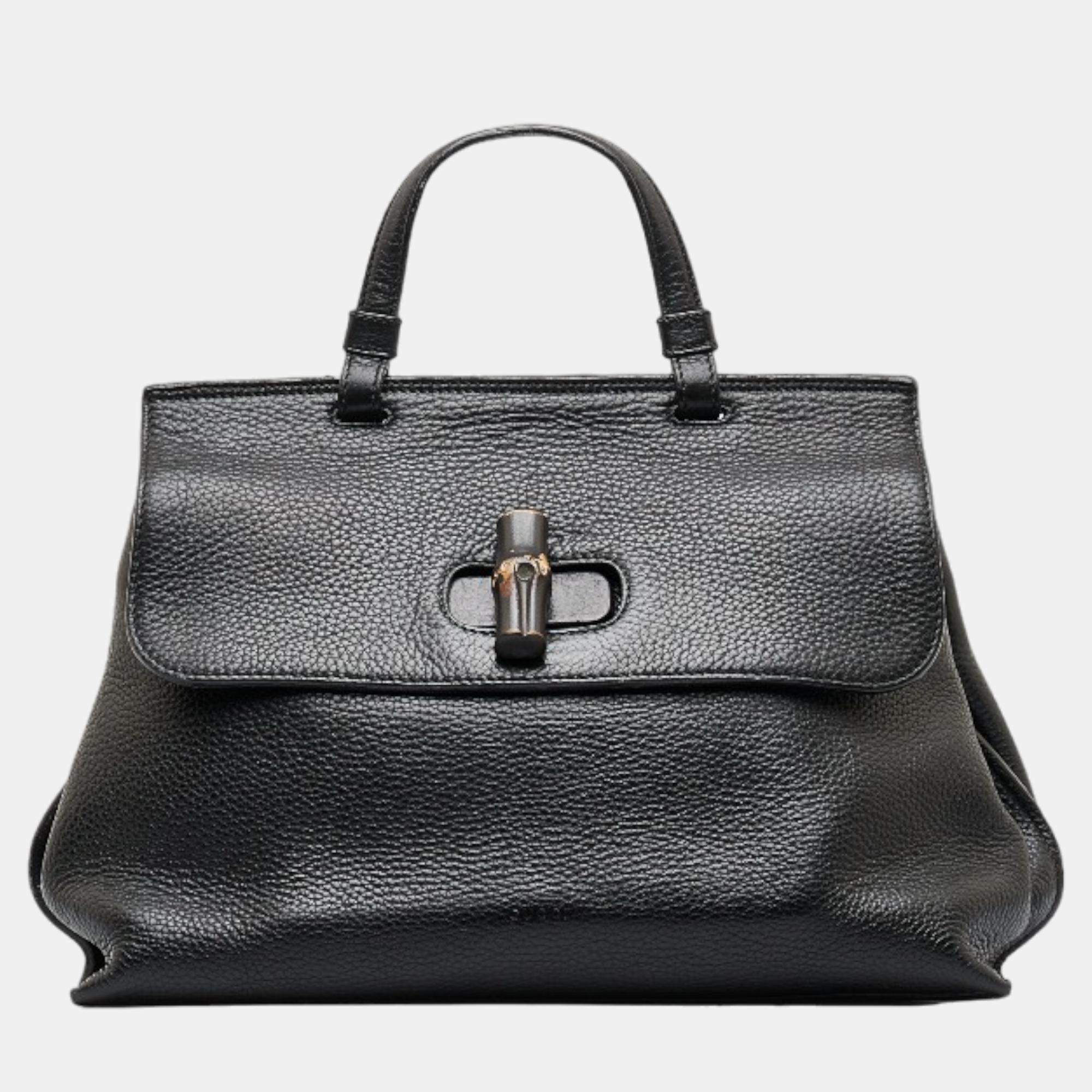 Gucci Black Bamboo Daily Top Handle Bag Gucci | The Luxury Closet