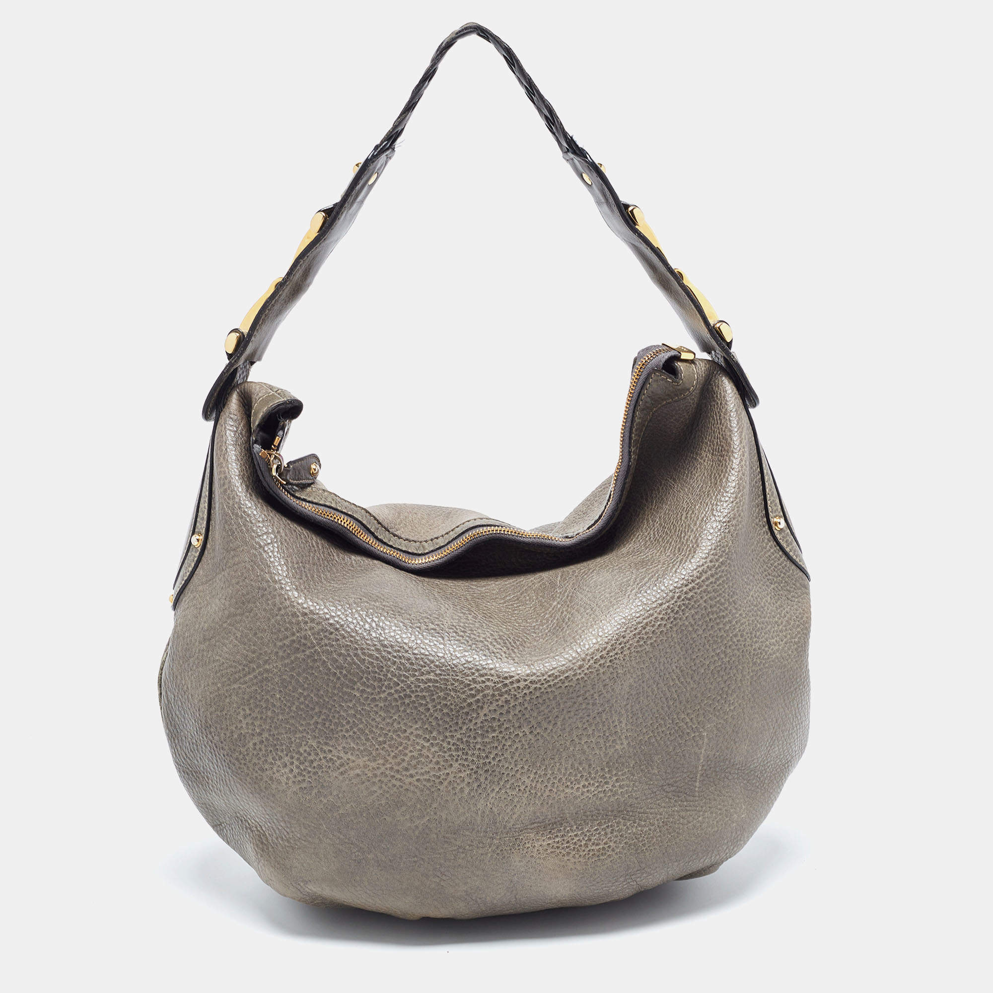 Gucci Pale Green Leather Medium Pelham Hobo 