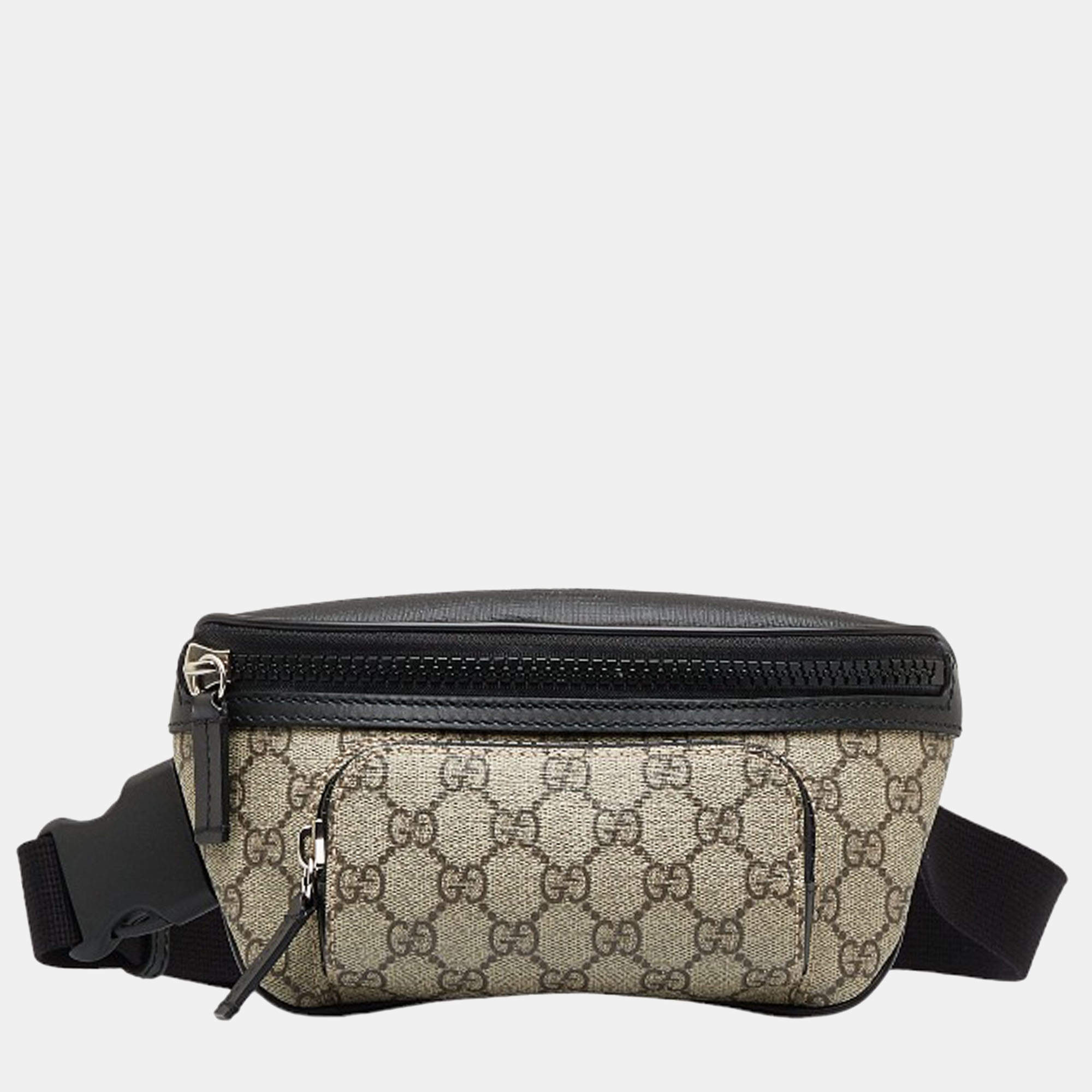 Gucci Brown Canvas Leather GG Supreme Eden Belt Bag Gucci