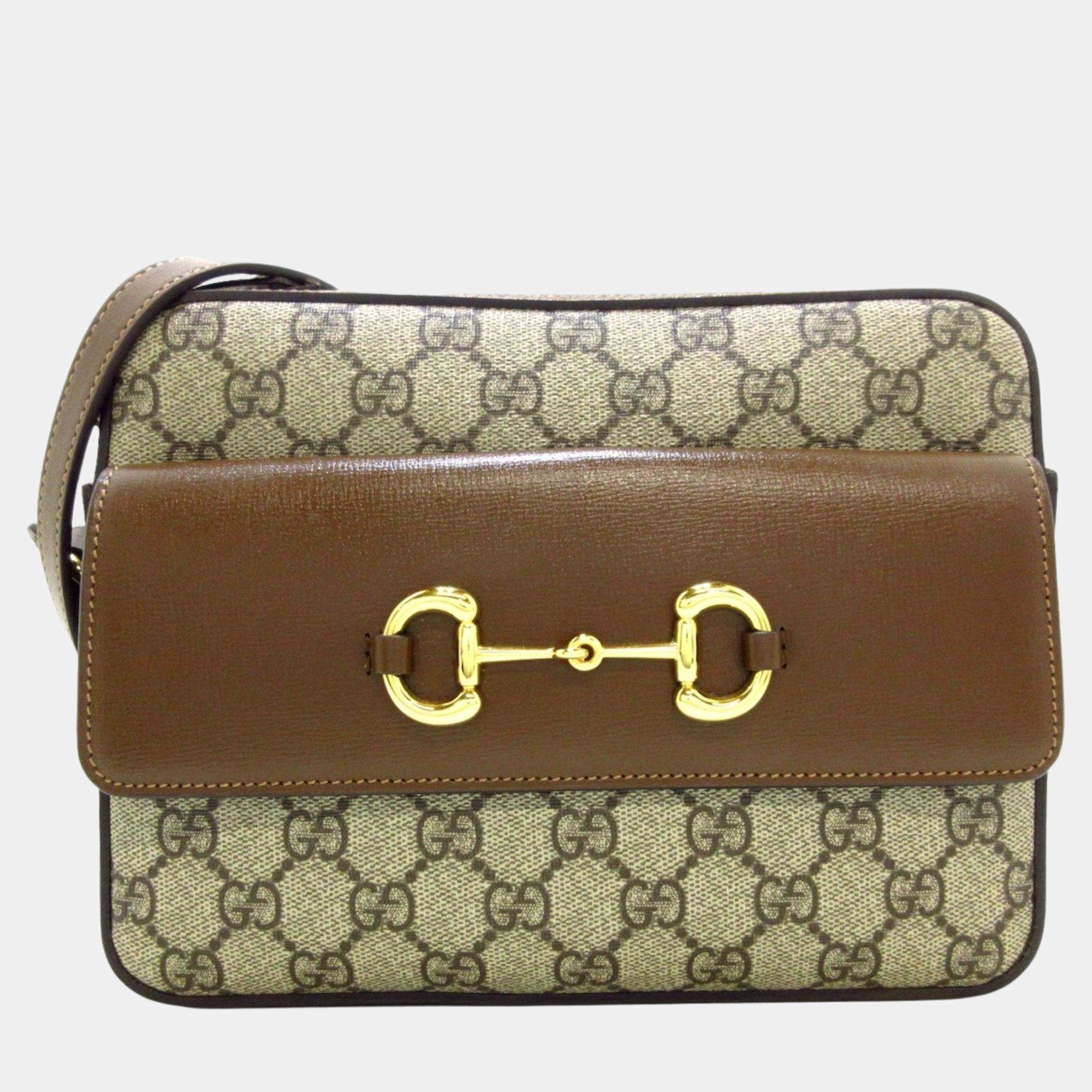 Gucci Horsebit 1955 GG Small Crossbody Bag - Brown - Shoulder Bags