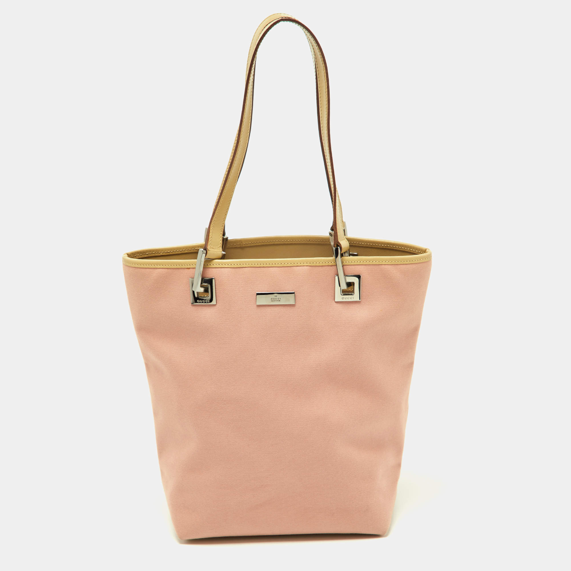 Pre Owned Gucci Pink Canvas Tote