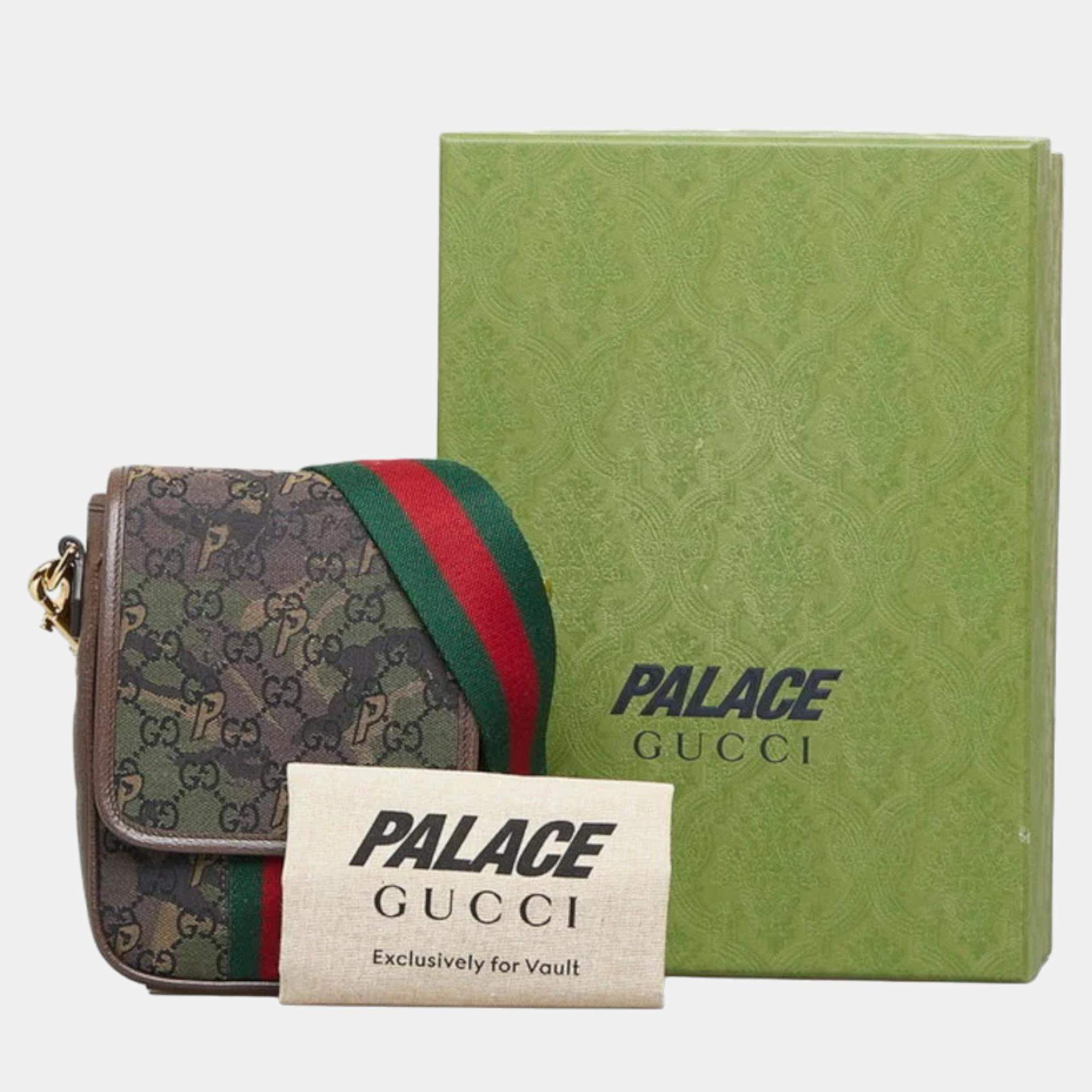 Gucci X Palace GG Canvas Monogram Web Flap Messenger Bag Gucci | TLC