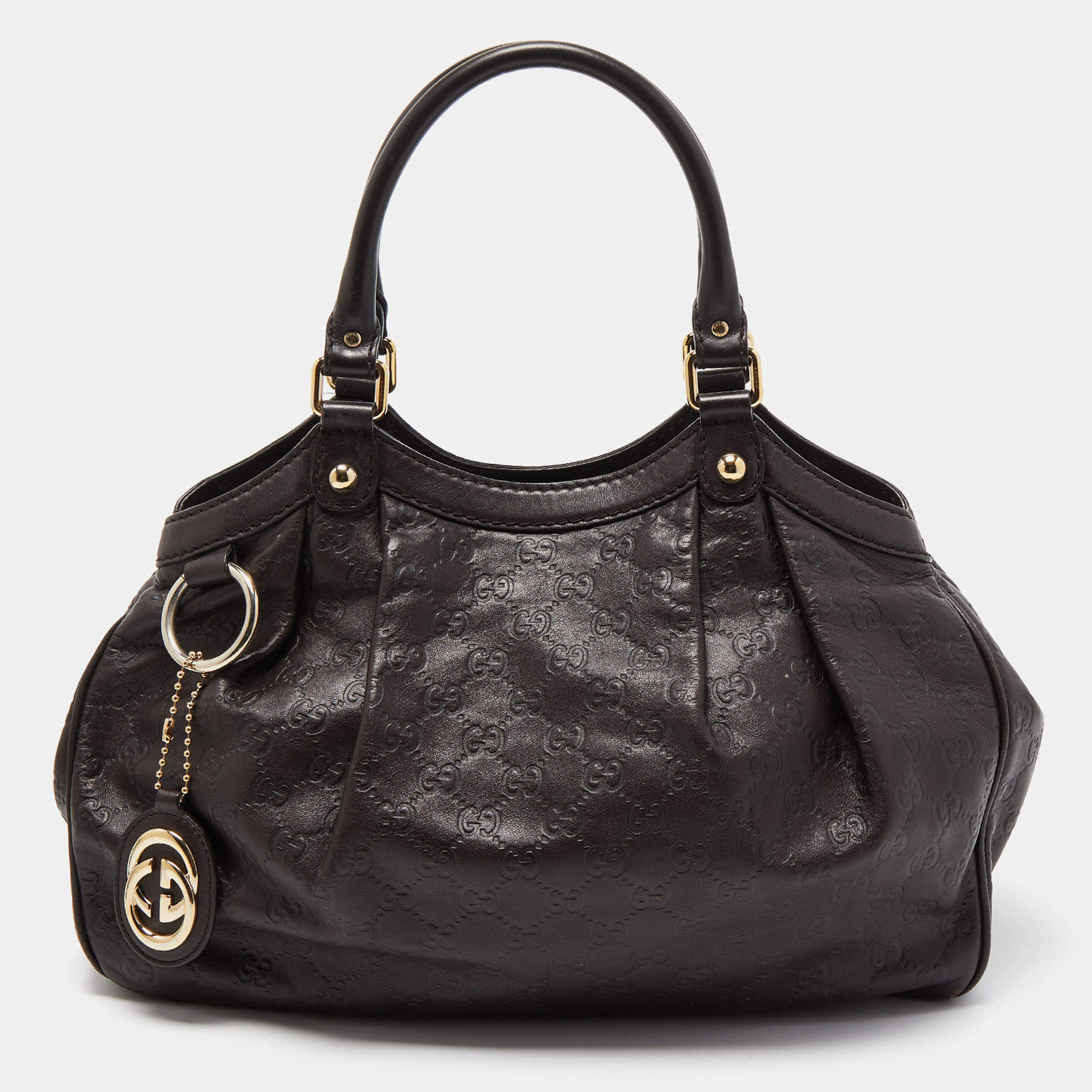 Pre Owned Gucci Brown Guccissima Leather Medium Sukey Tote