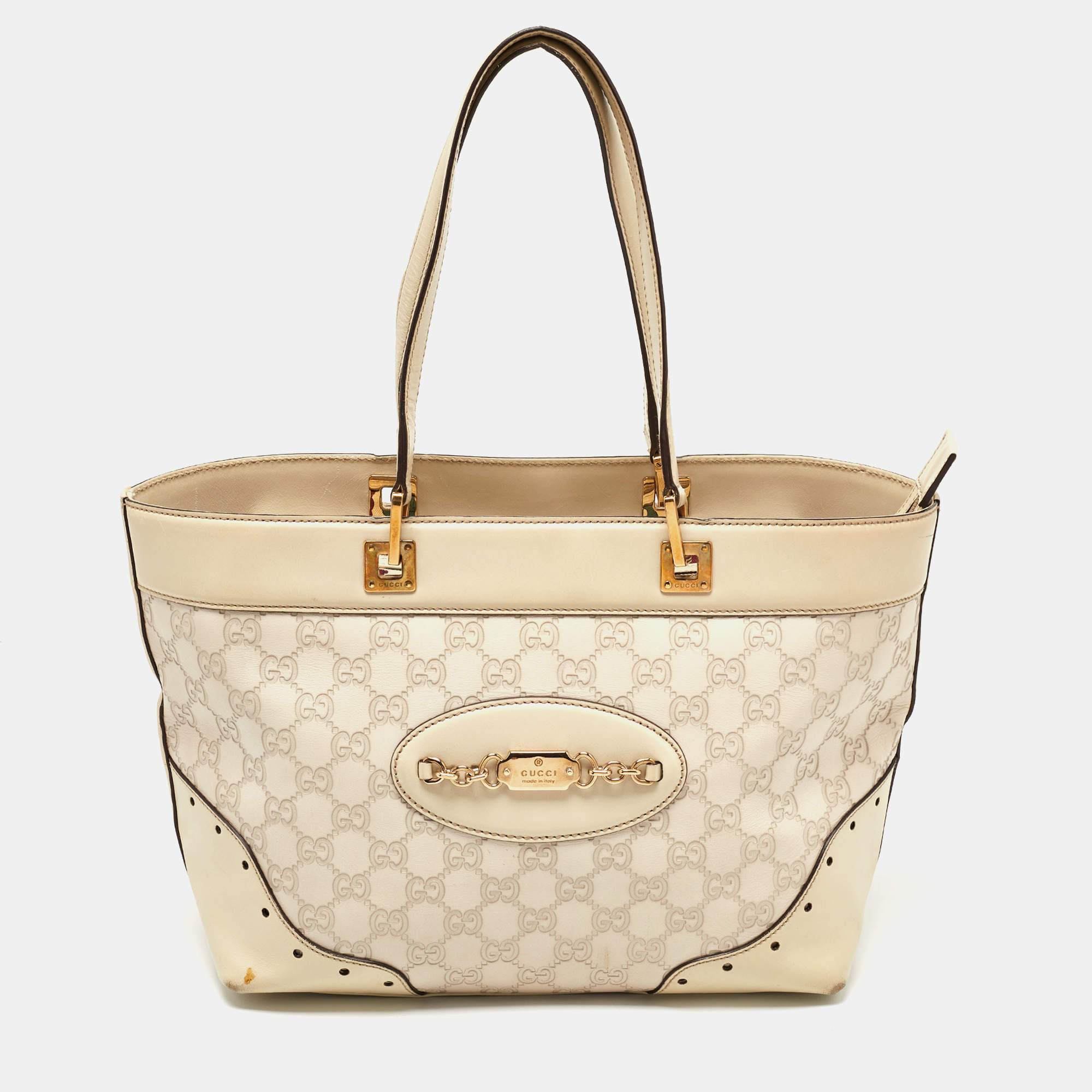Gucci Beige Guccissima Leather Medium Punch Tote Gucci | TLC