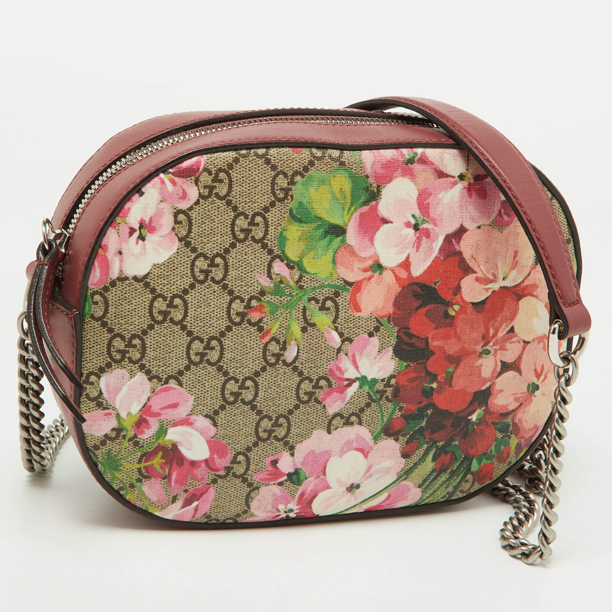 Gucci Multicolor Blooms Print GG Supreme Canvas and Leather Mini