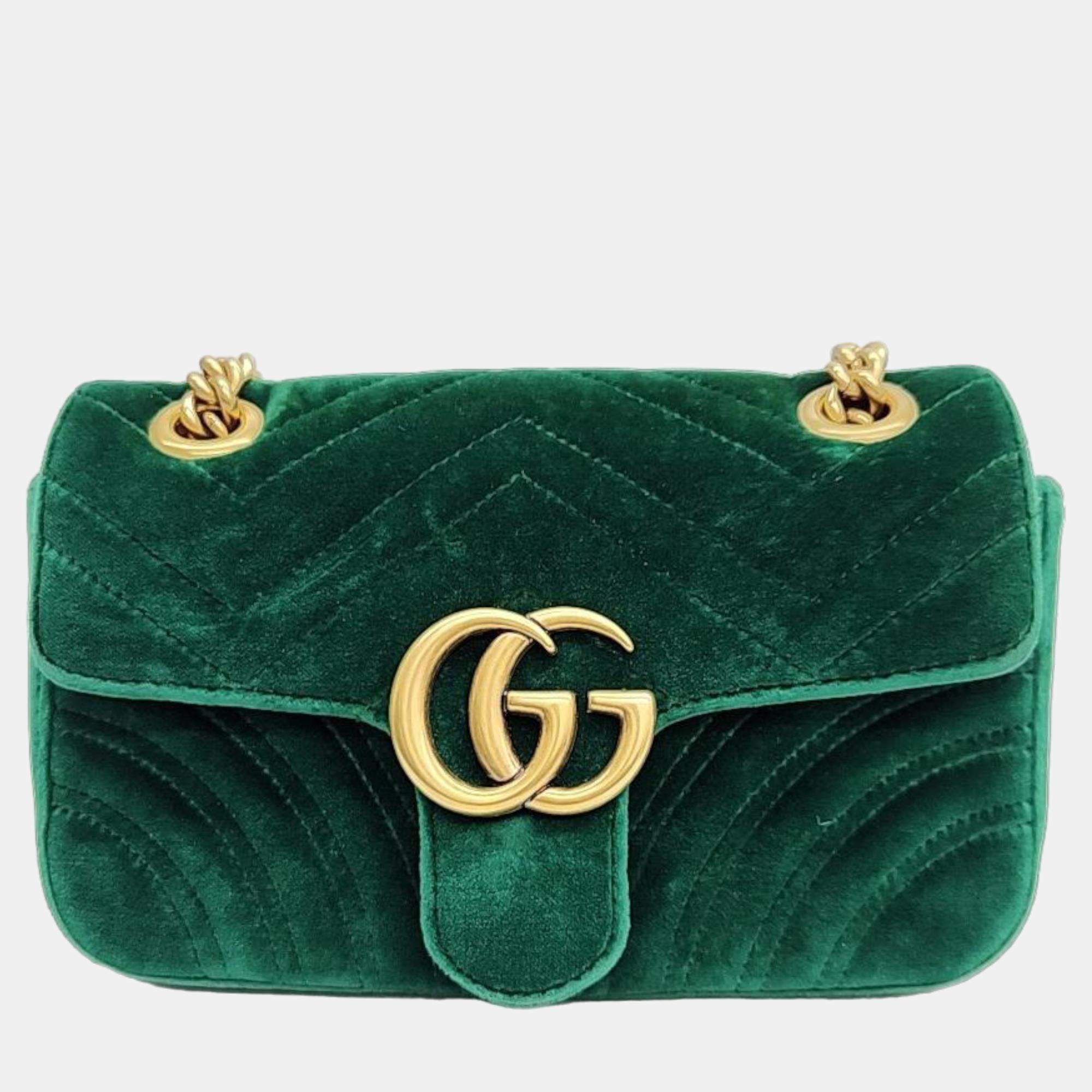 Pre Owned Gucci Matrasse Velvet Shoulder Bag (446744)