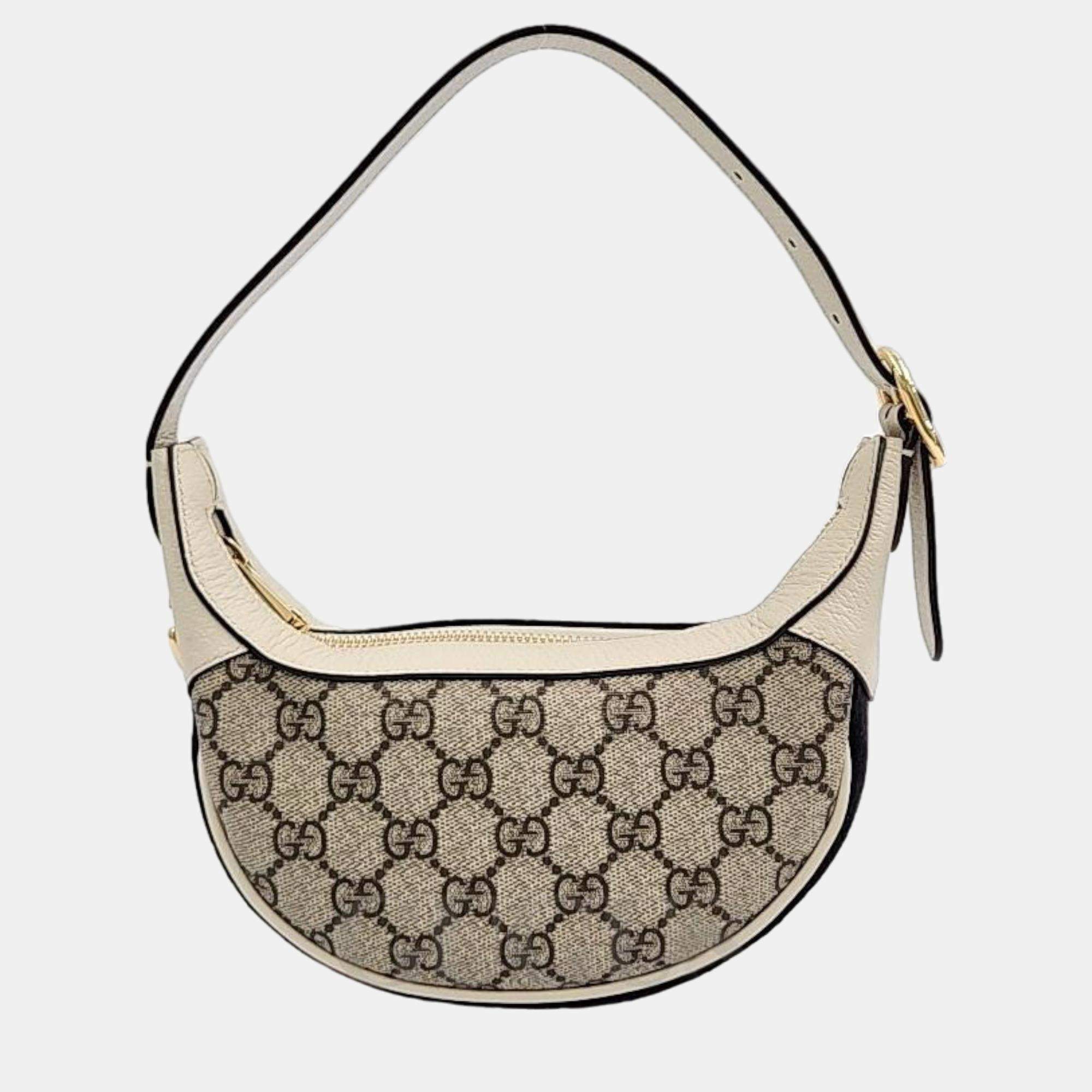 Pre Owned Gucci Brown GG Canvas Ophidia Hobo Bag 