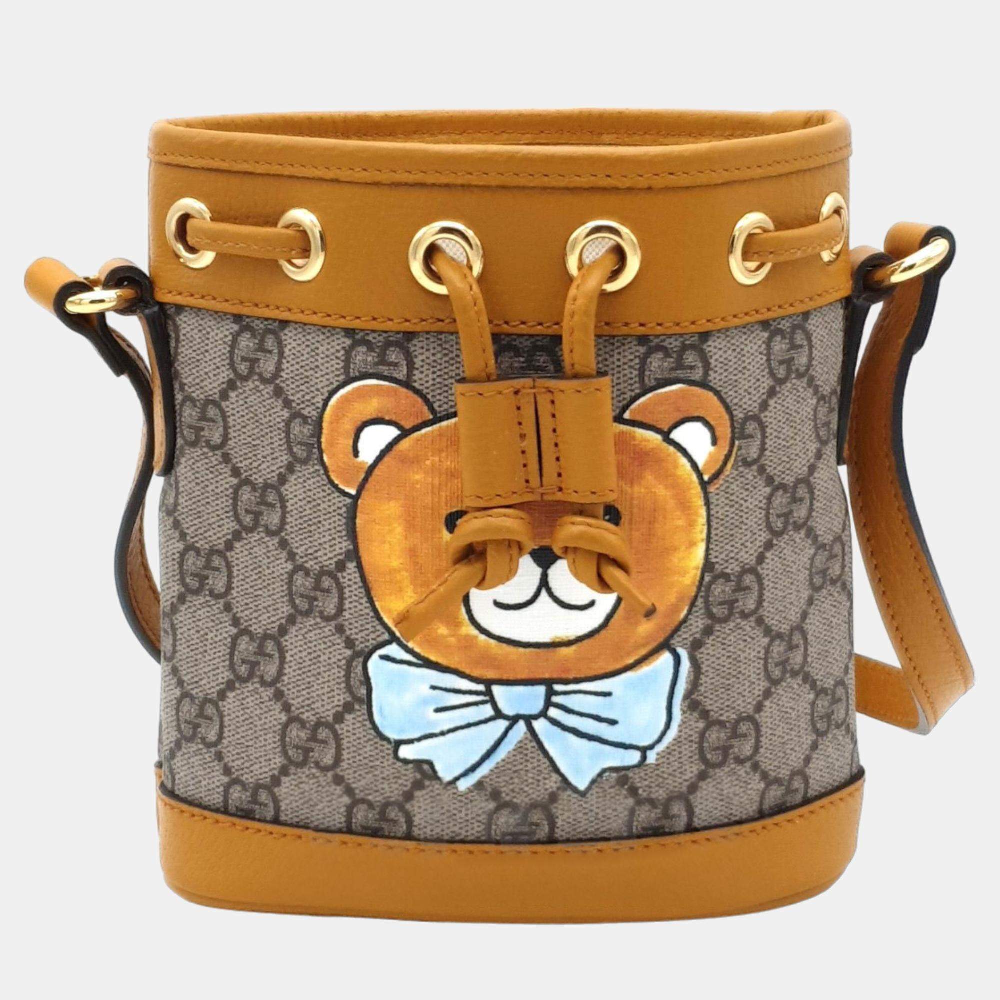 Pre Owned Gucci x EXO KAI ophidia printed GG coated canvas mini bucket bag