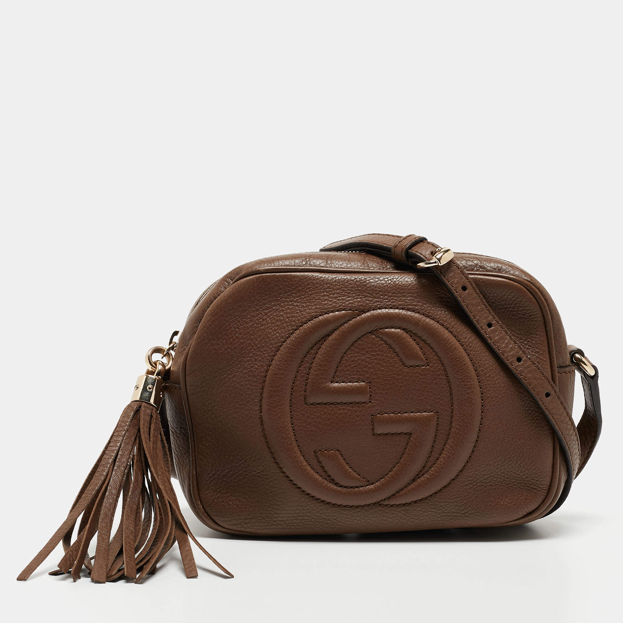 مملوكة مسبقًا Gucci Brown Leather Small Soho Disco Crossbody Bag