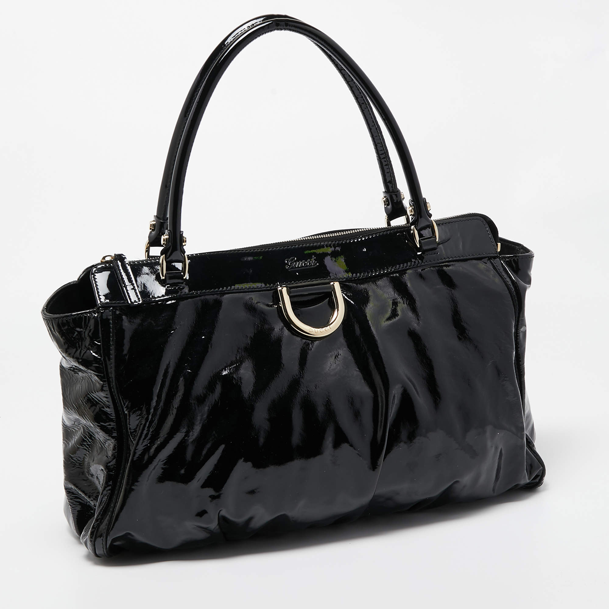 Gucci Black Patent Leather D Ring Tote Gucci TLC