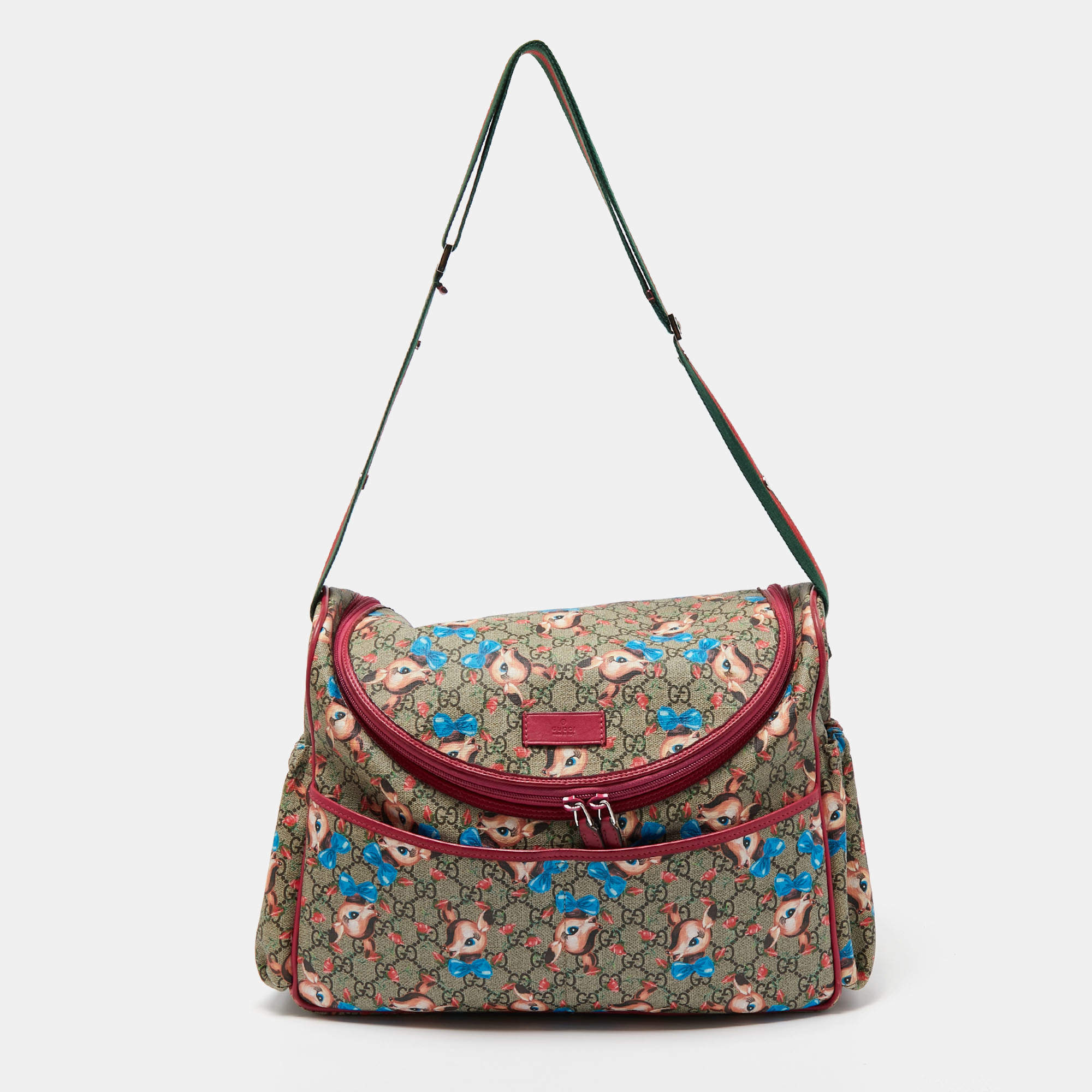 Gucci Beige/Ebony Fawn Print GG Canvas Original Baby Changing Bag