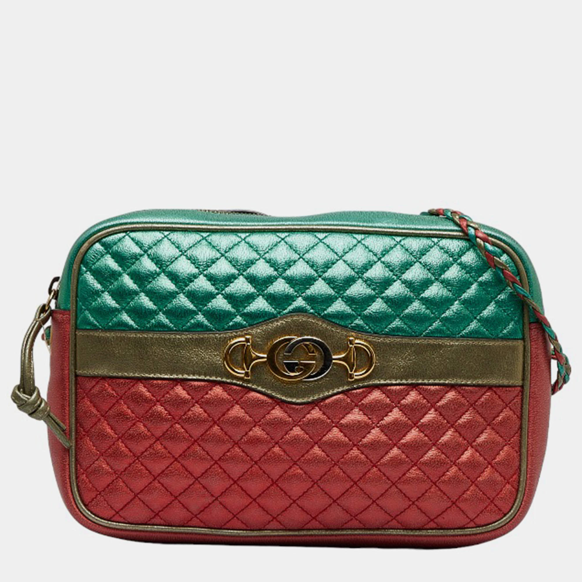 Gucci laminated discount leather shoulder bag