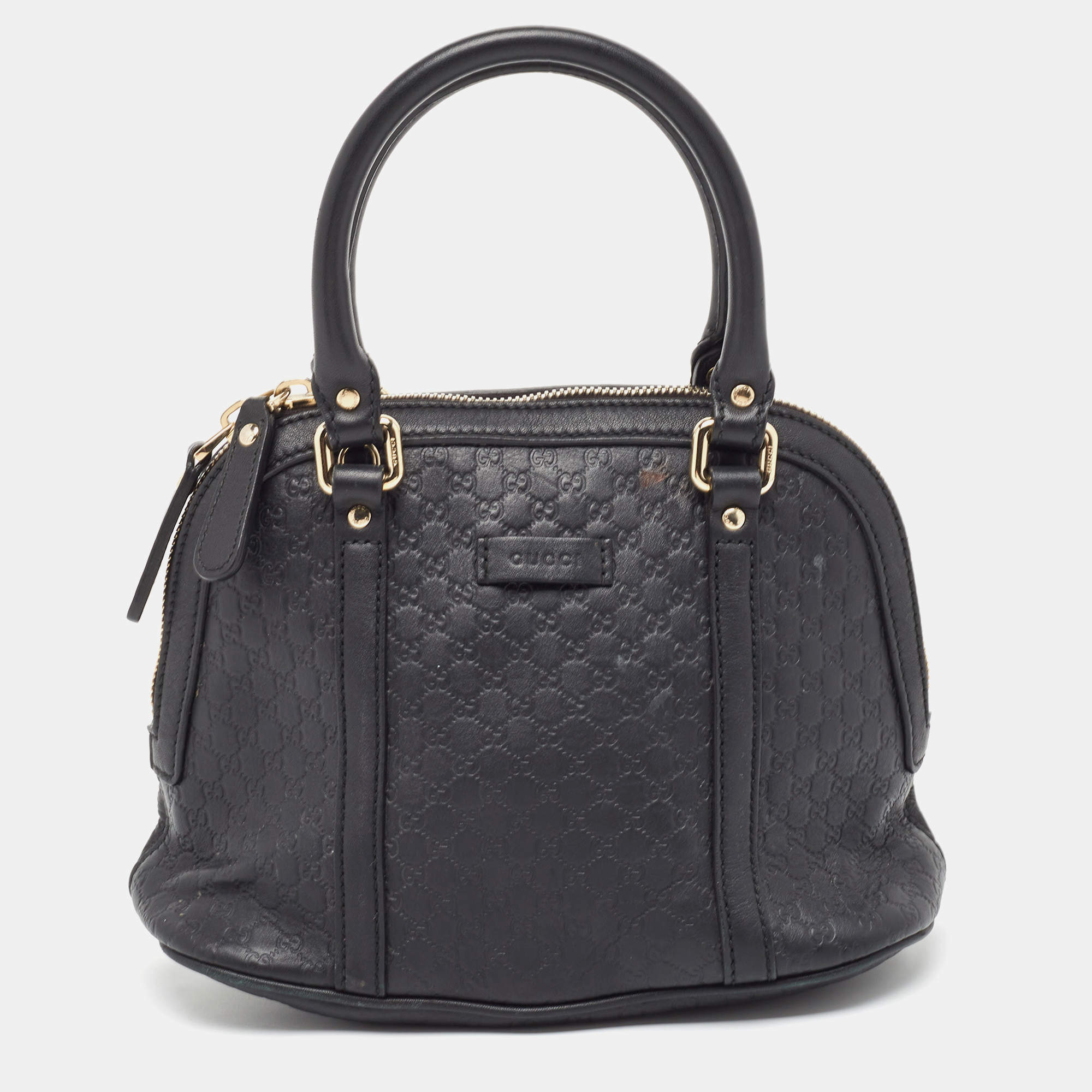 Gucci Black Microguccissima Leather Mini Nice Dome Bag