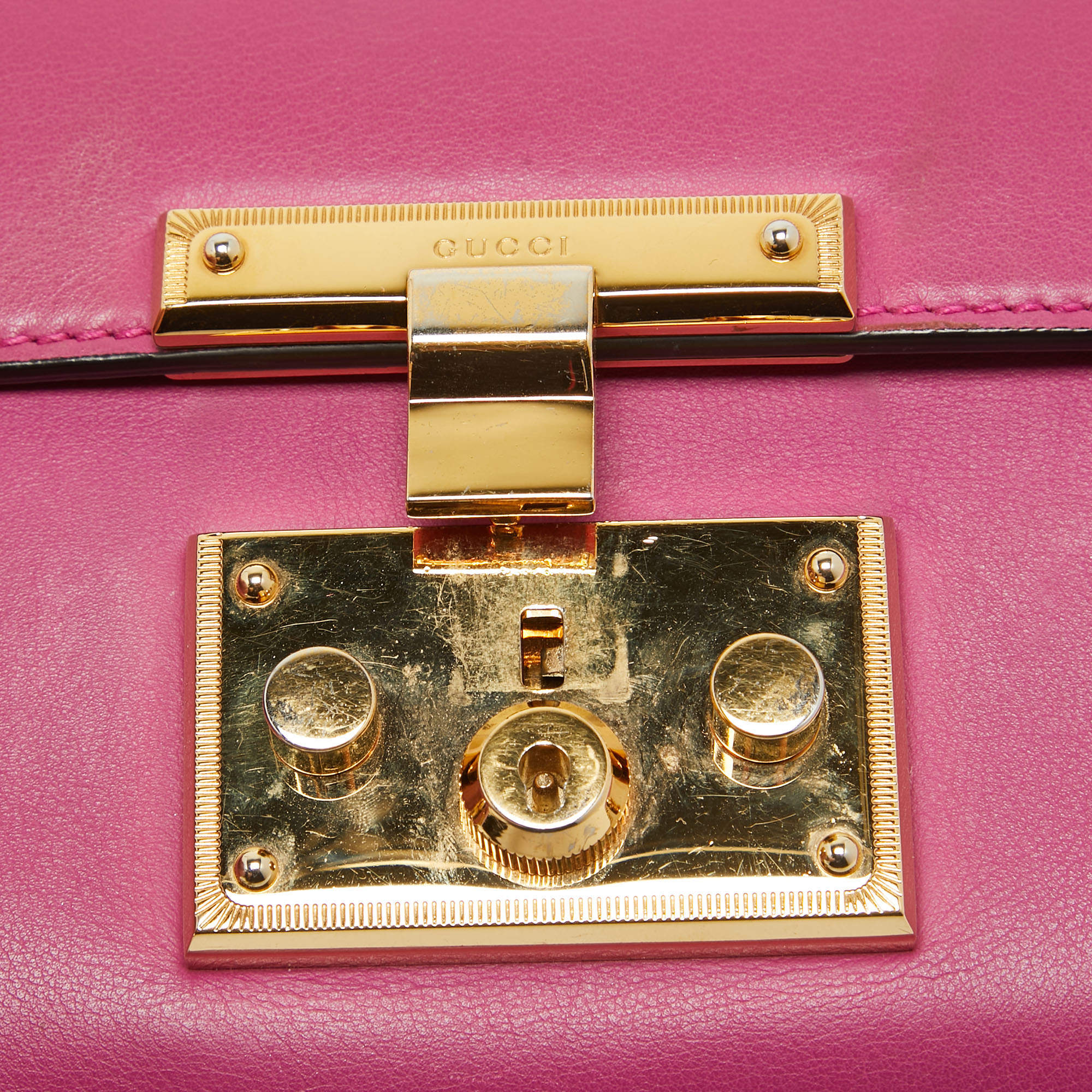 Gucci Pink Leather Small Padlock Shoulder Bag Gucci TLC