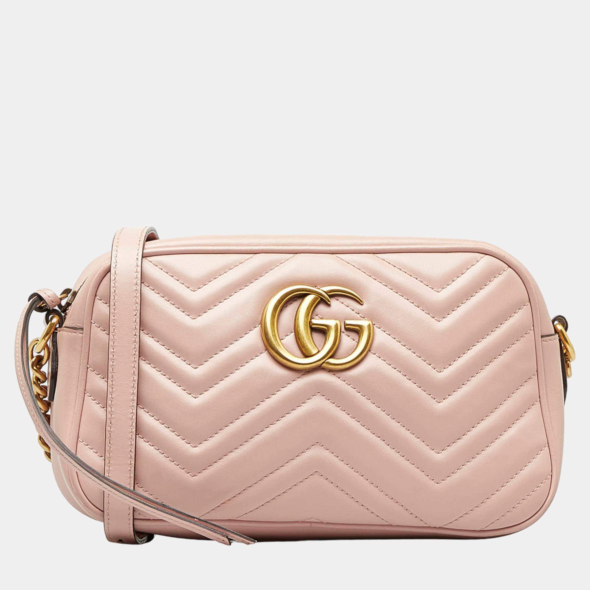 Gucci Pink Small GG Marmont Matelasse Crossbody Gucci TLC