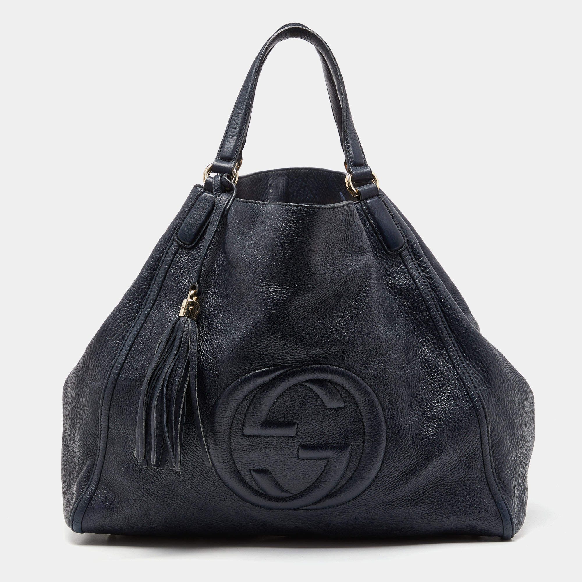 مملوكة مسبقًا Gucci Blue Leather Large Soho Shopper Tote