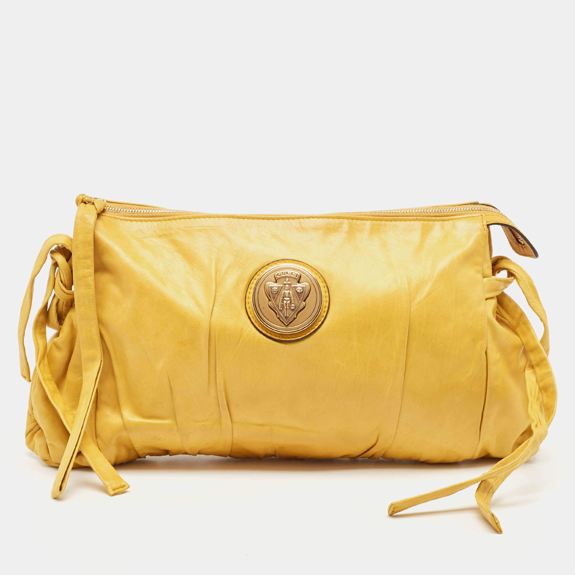 Gucci Yellow Leather Hysteria Clutch