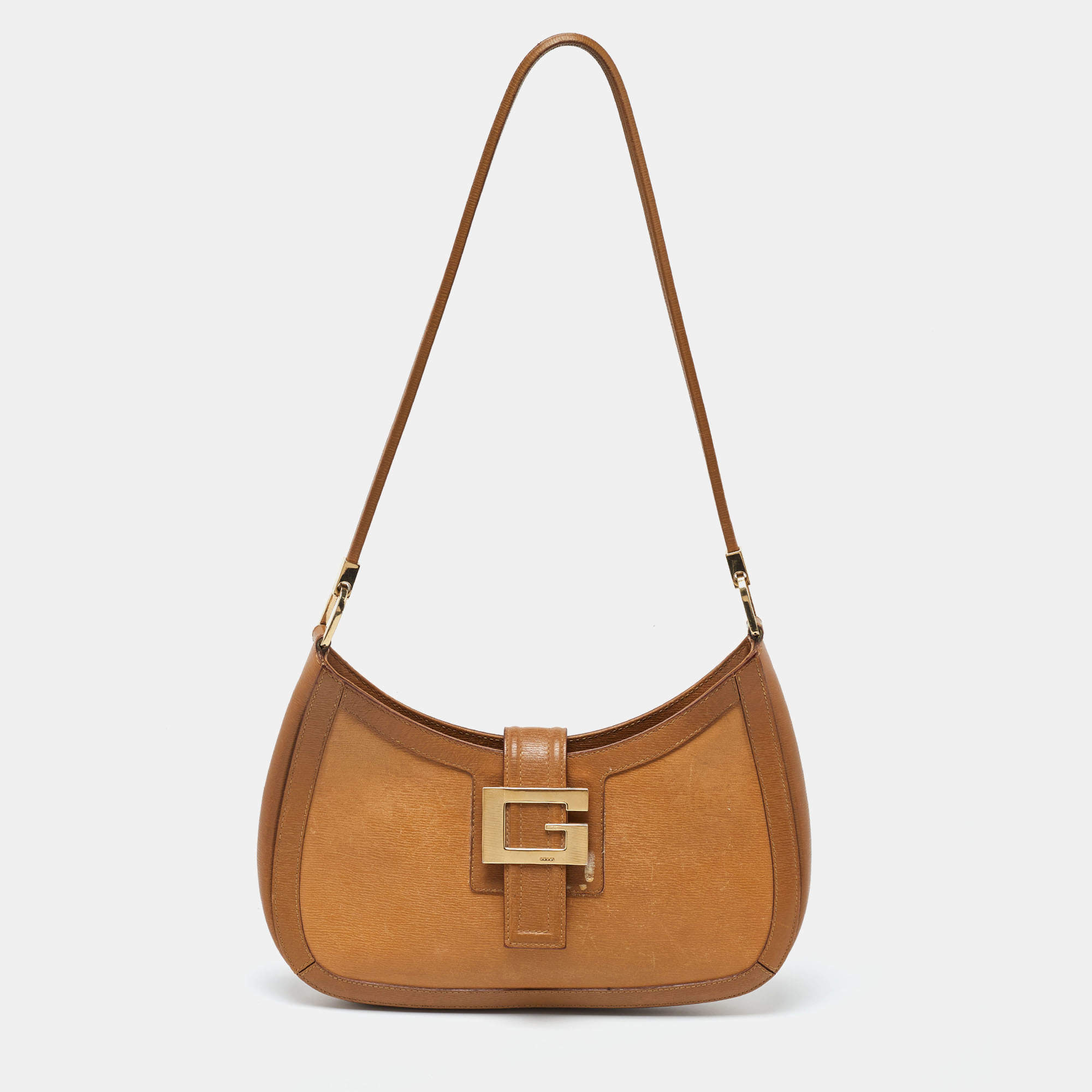 Gucci Beige Leather Vintage Shoulder Bag