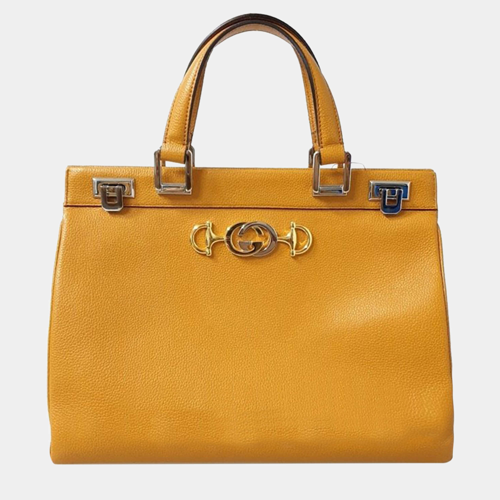 Gucci Yellow Leather Medium Zumi Tote Bag