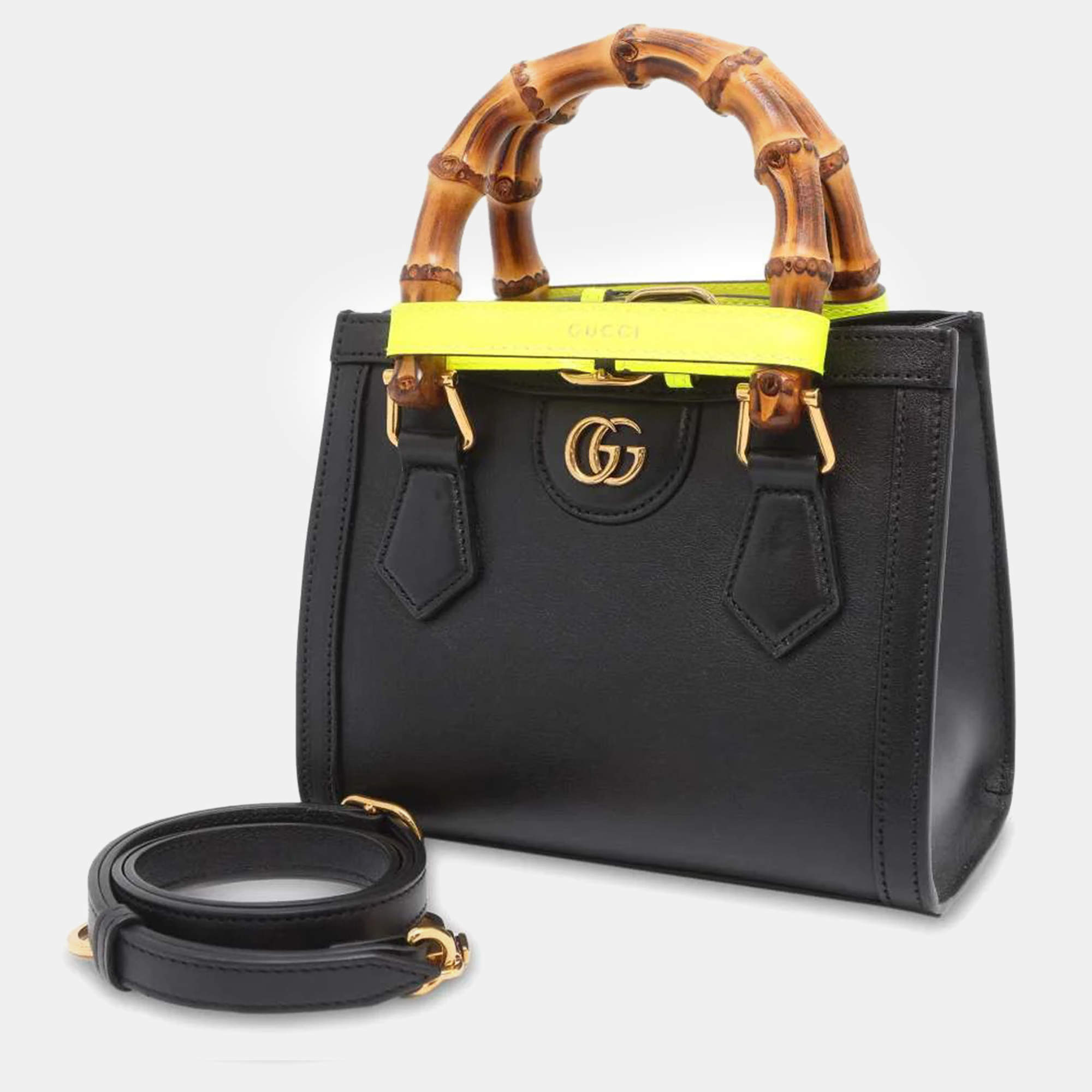 Gucci Black Leather Mini Bamboo Diana Tote Gucci | The Luxury Closet