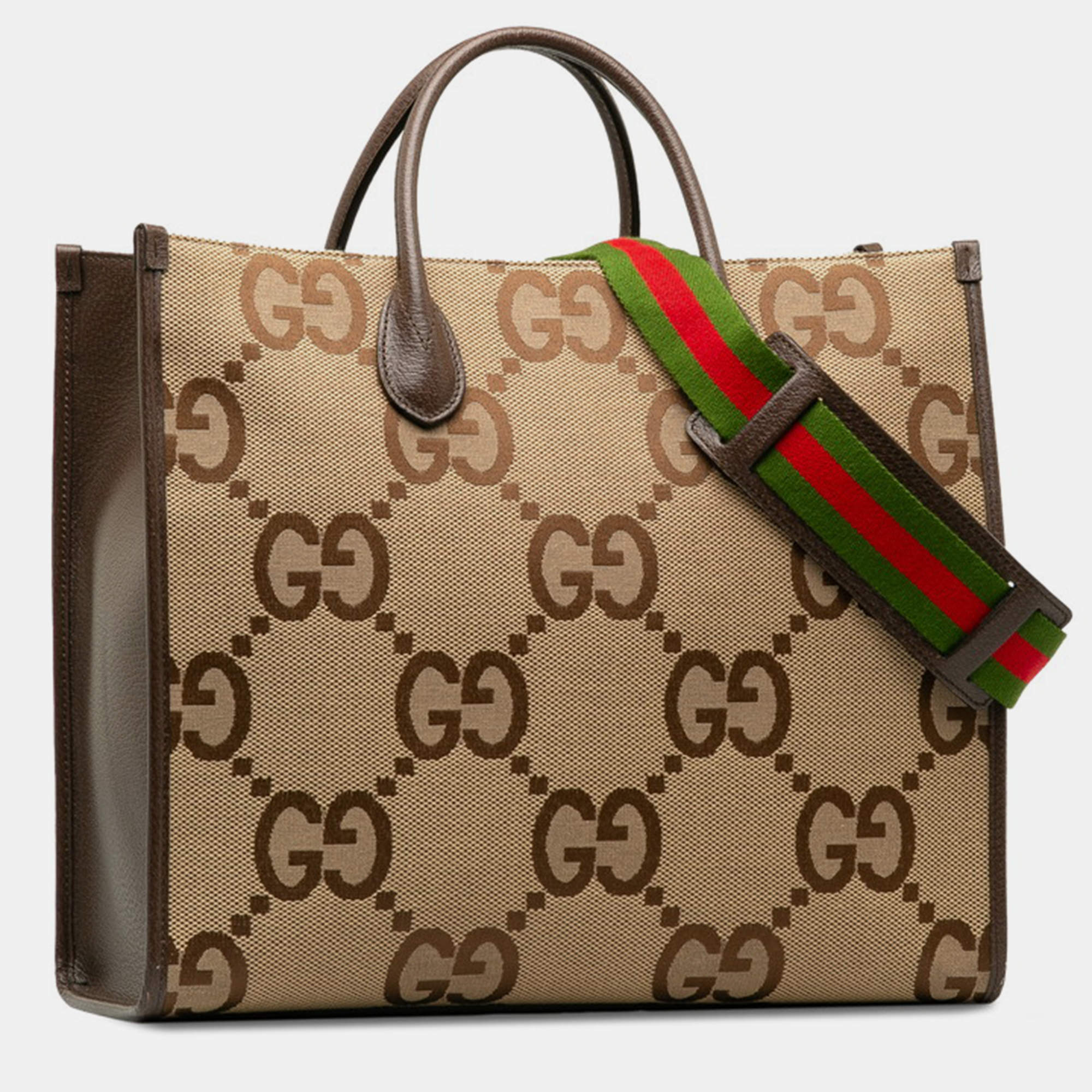 Gucci Brown Canvas Jumbo GG Canvas Tote Bag