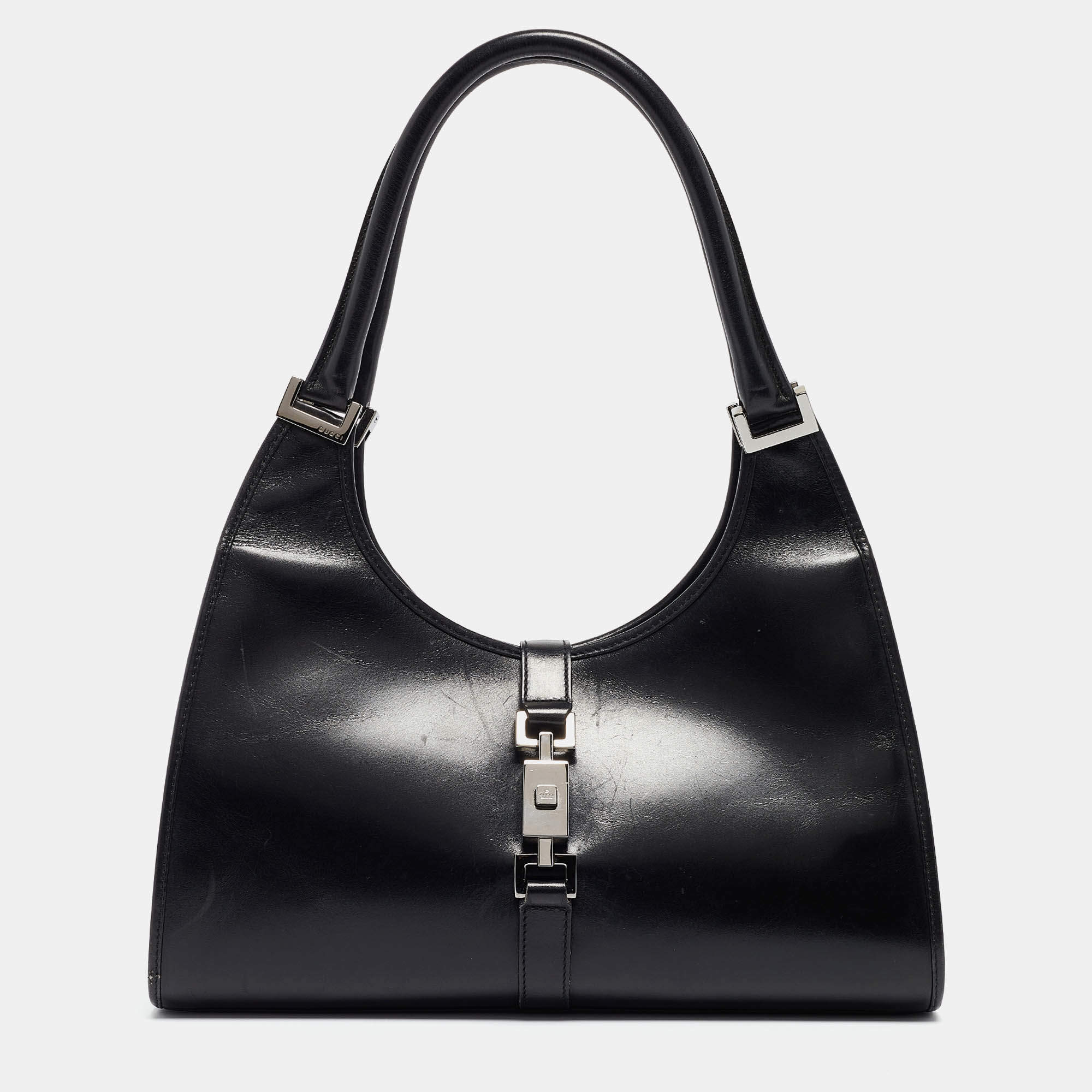 مملوكة مسبقًا Gucci Black Leather Jackie Tote