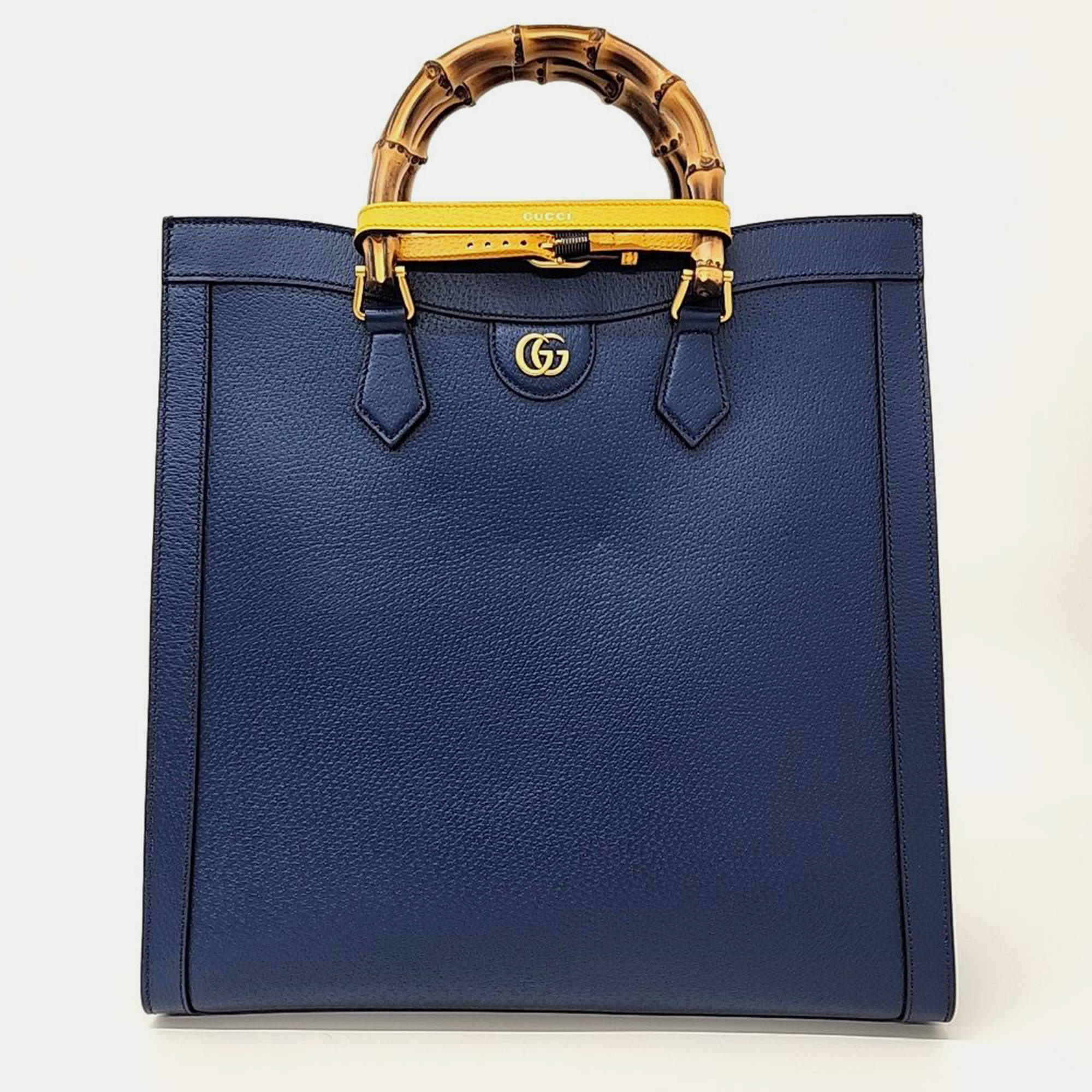 Gucci Blue Leather Large Diana Tote Bag