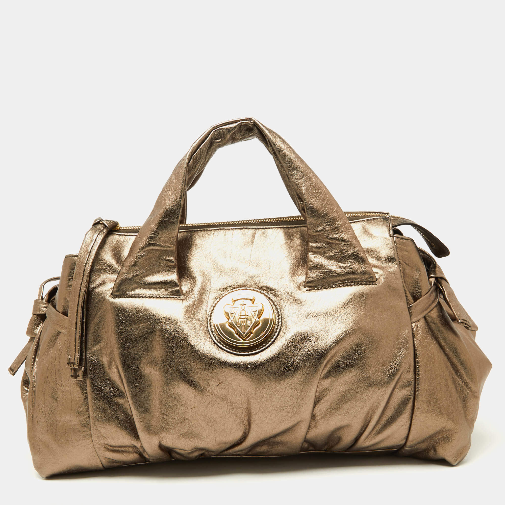 Gucci Metallic Gold Leather Hysteria Tote