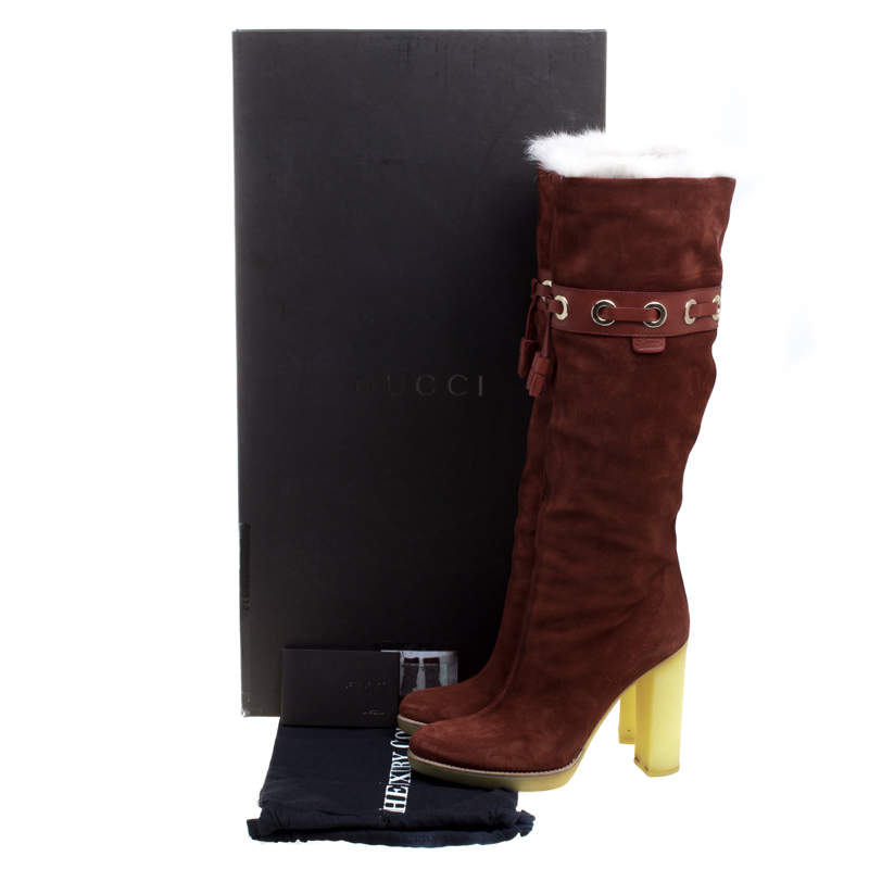 gucci fur lined boots