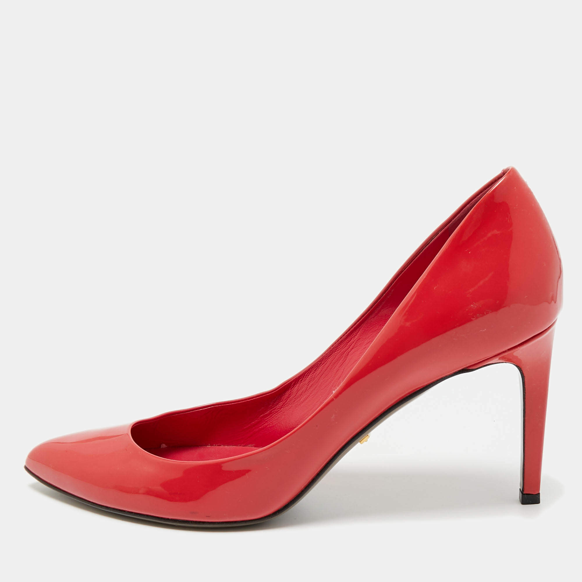 Pre Owned Gucci Red Patent Leather Pointed Toe Pumps Size 42