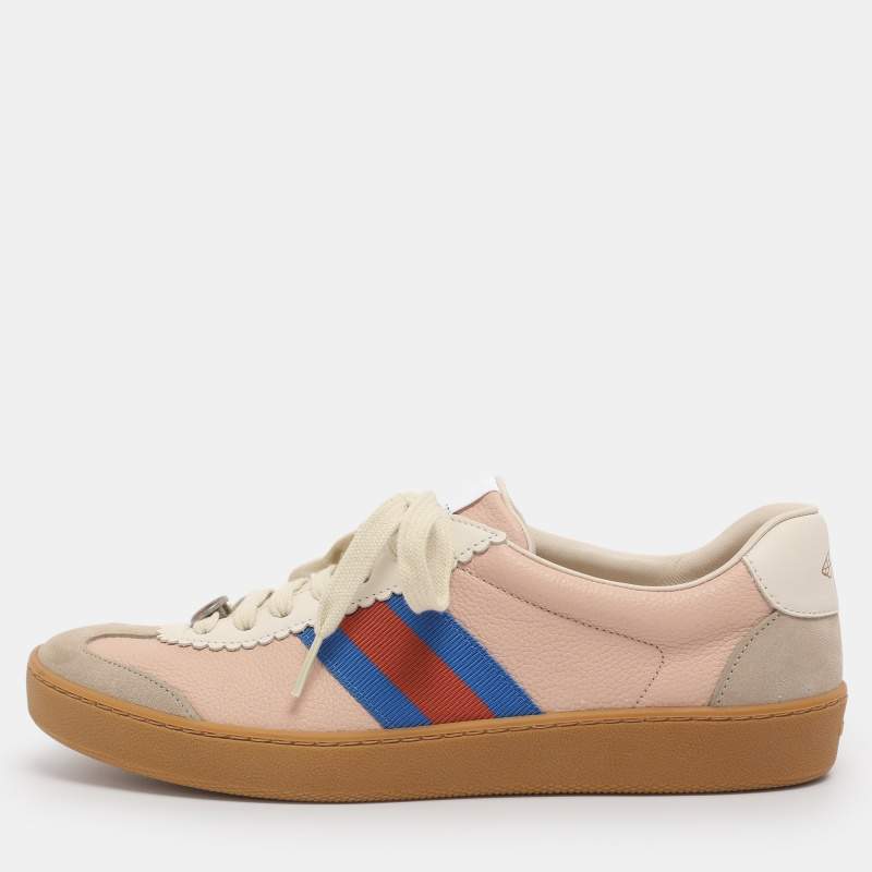 Pre Owned Gucci Multicolor Leather and Suede G74 Sneakers Size 39