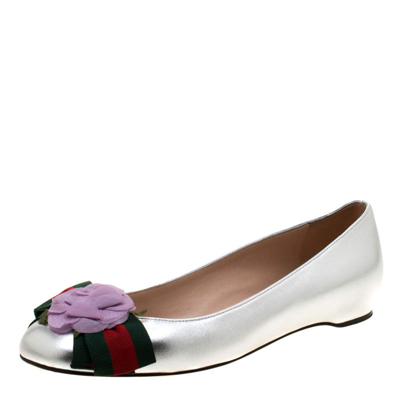 gucci web bow flats