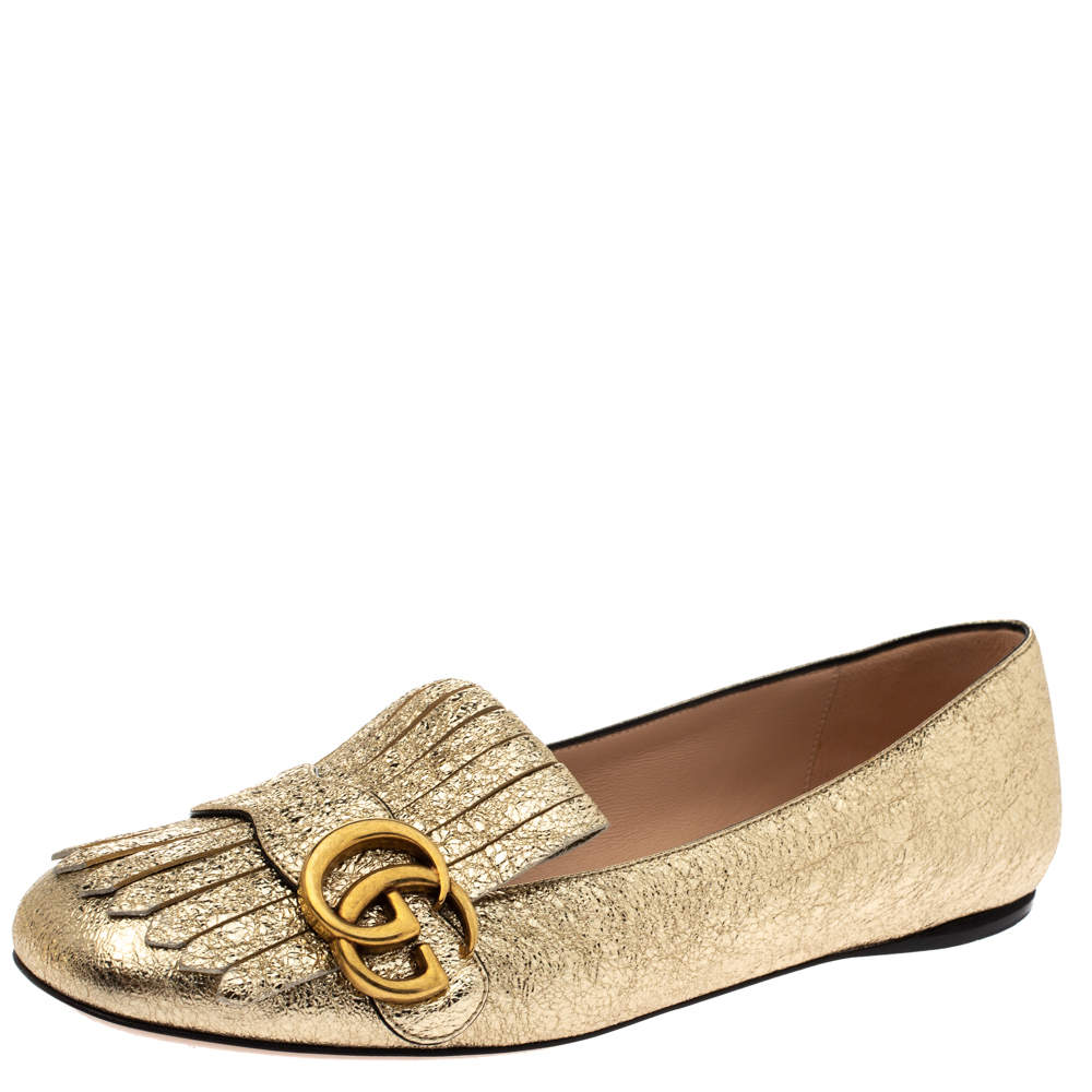 gucci gold flats