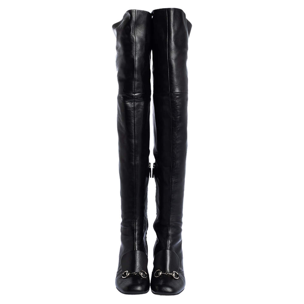 Gucci Over-the-knee boots in anaconda Black Exotic leather ref