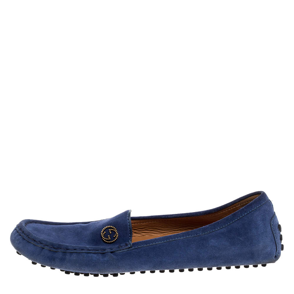 gucci blue suede shoes