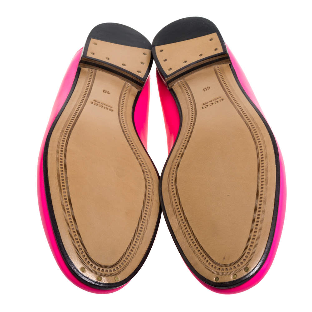 neon pink gucci loafer