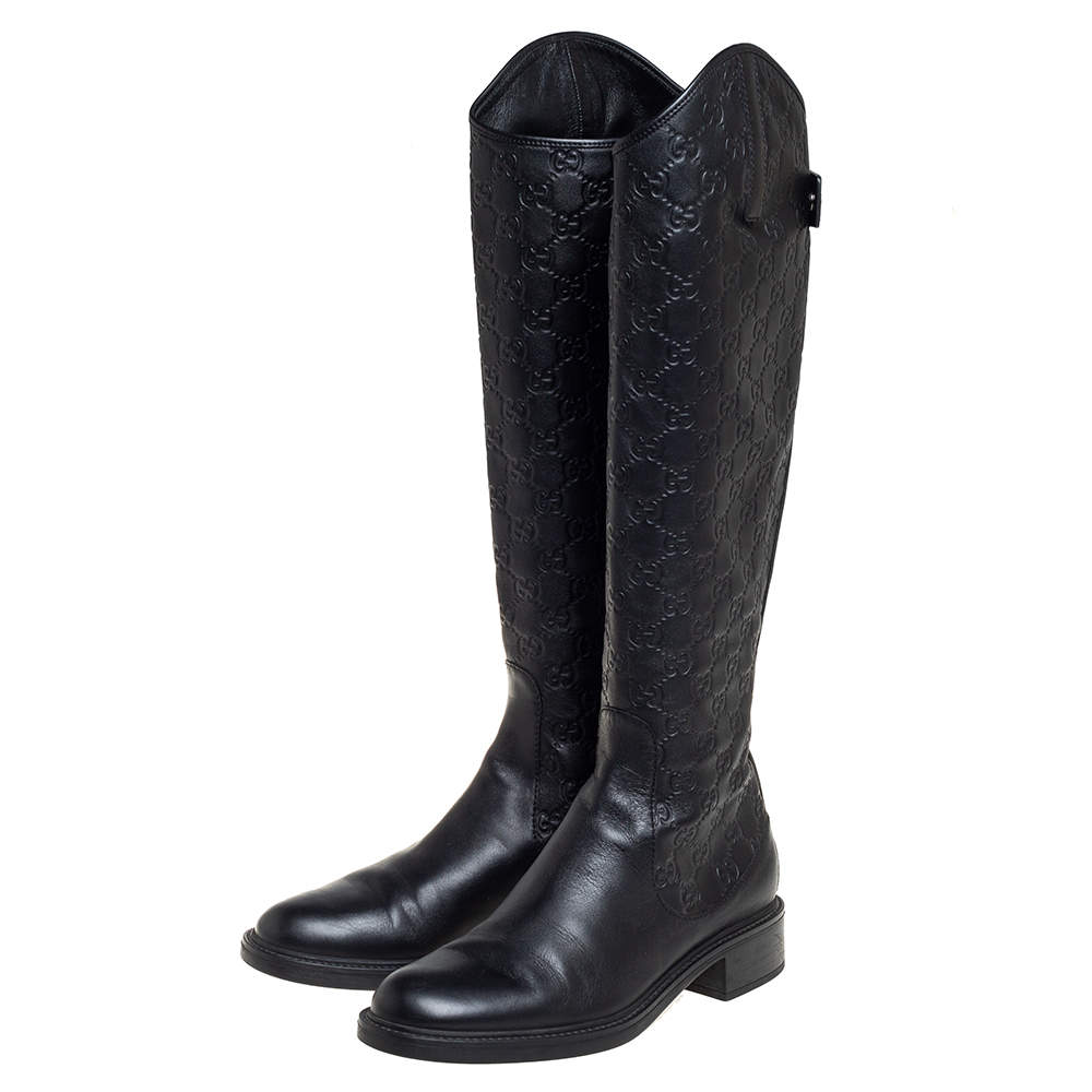 gucci black leather boots