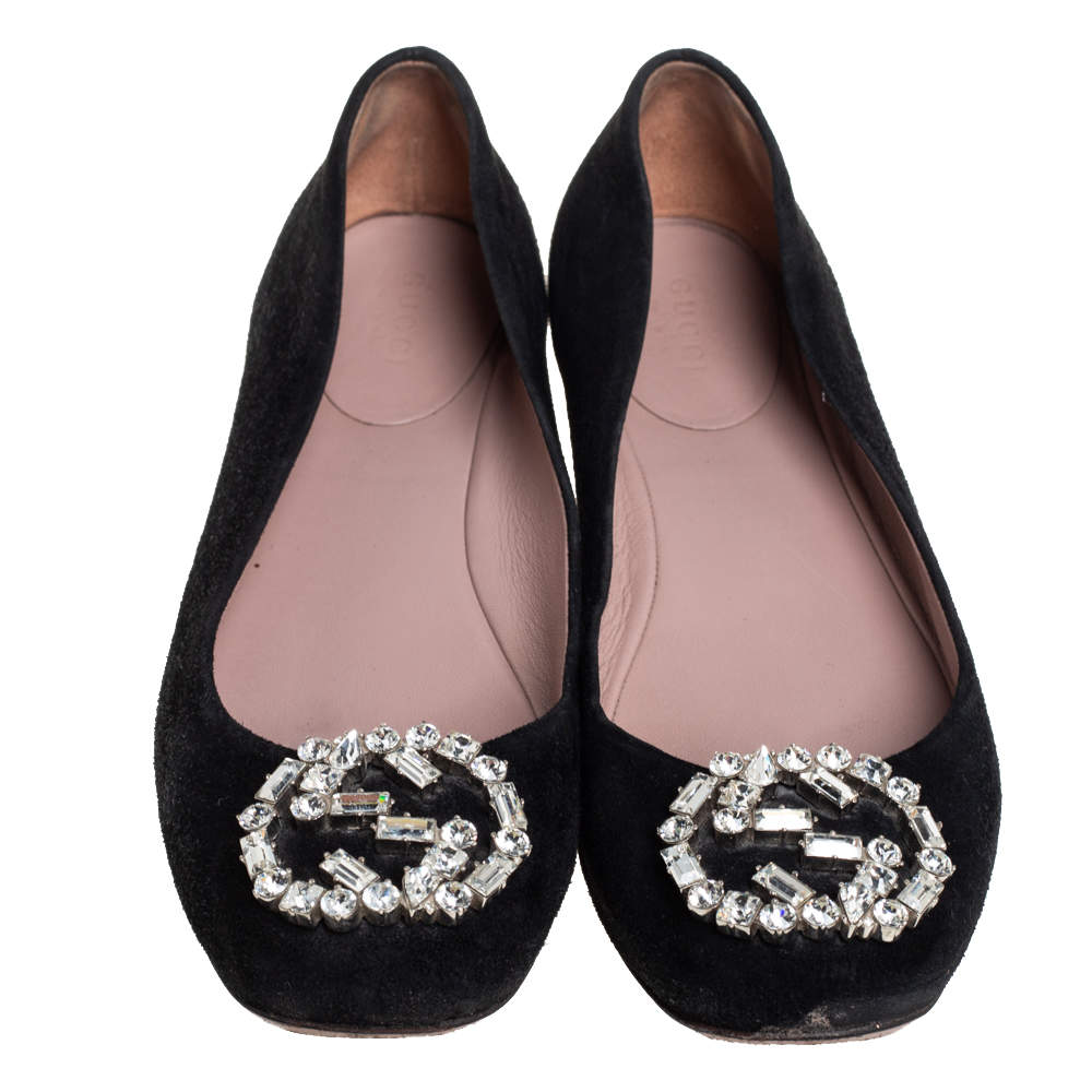 gucci crystal flats