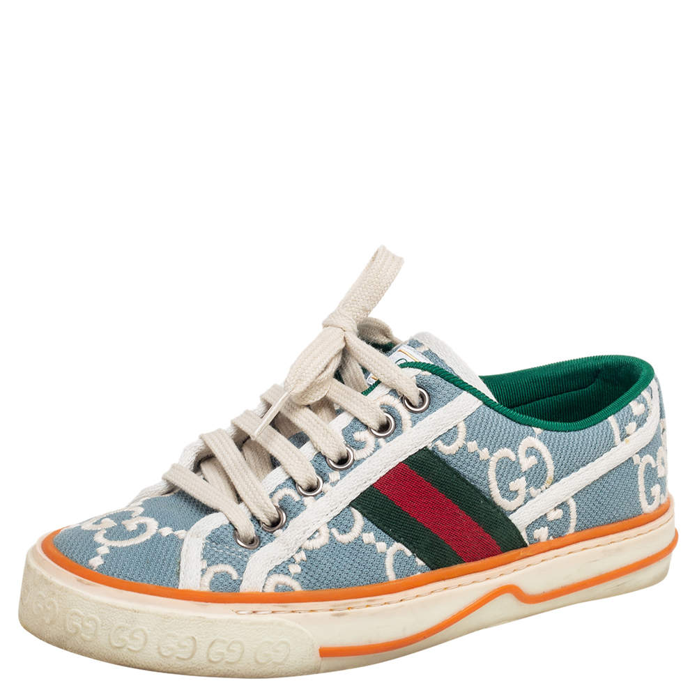 مملوكة مسبقًا Gucci Multicolor Canvas Tennis 1977 Low Top Sneakers Size 35.5