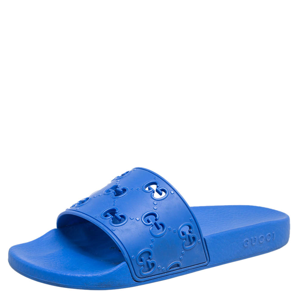 Gucci slides women on sale blue