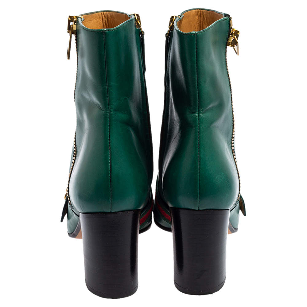 GUCCI, Emerald green Women's Ankle Boot
