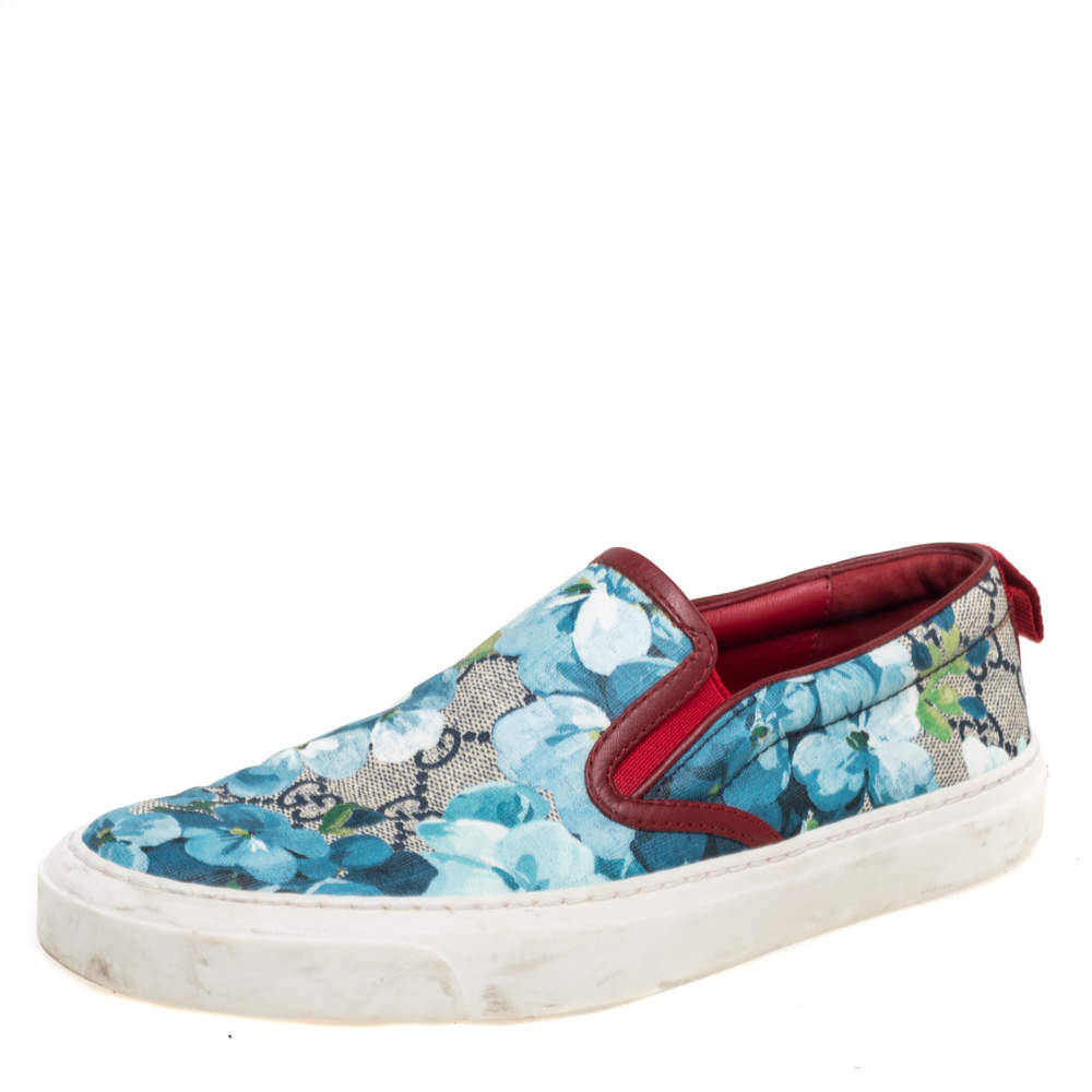 مملوكة مسبقًا Gucci Multicolor GG Supreme Blooms Printed Canvas Slip On Sneakers Size 36