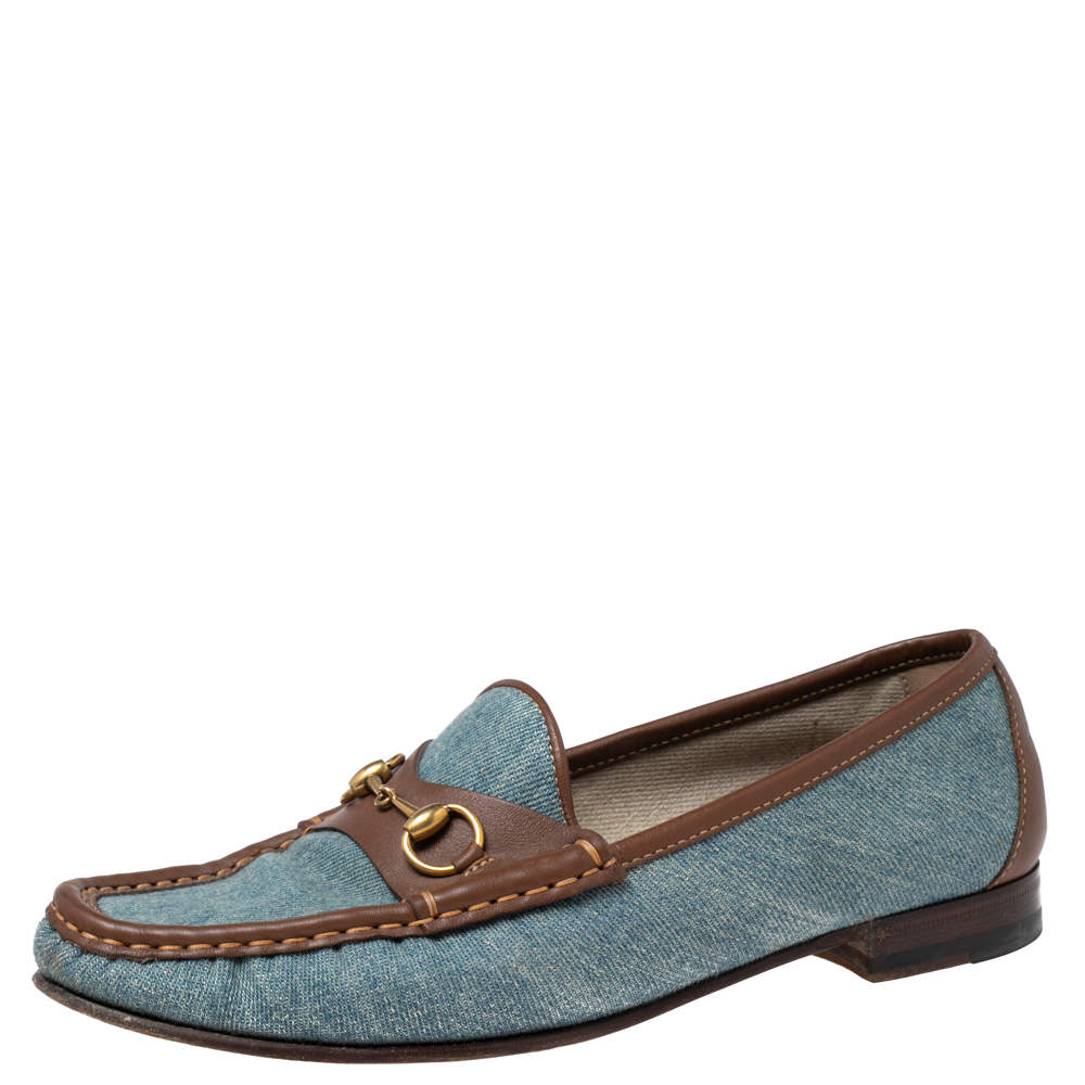 gucci horsebit loafers blue