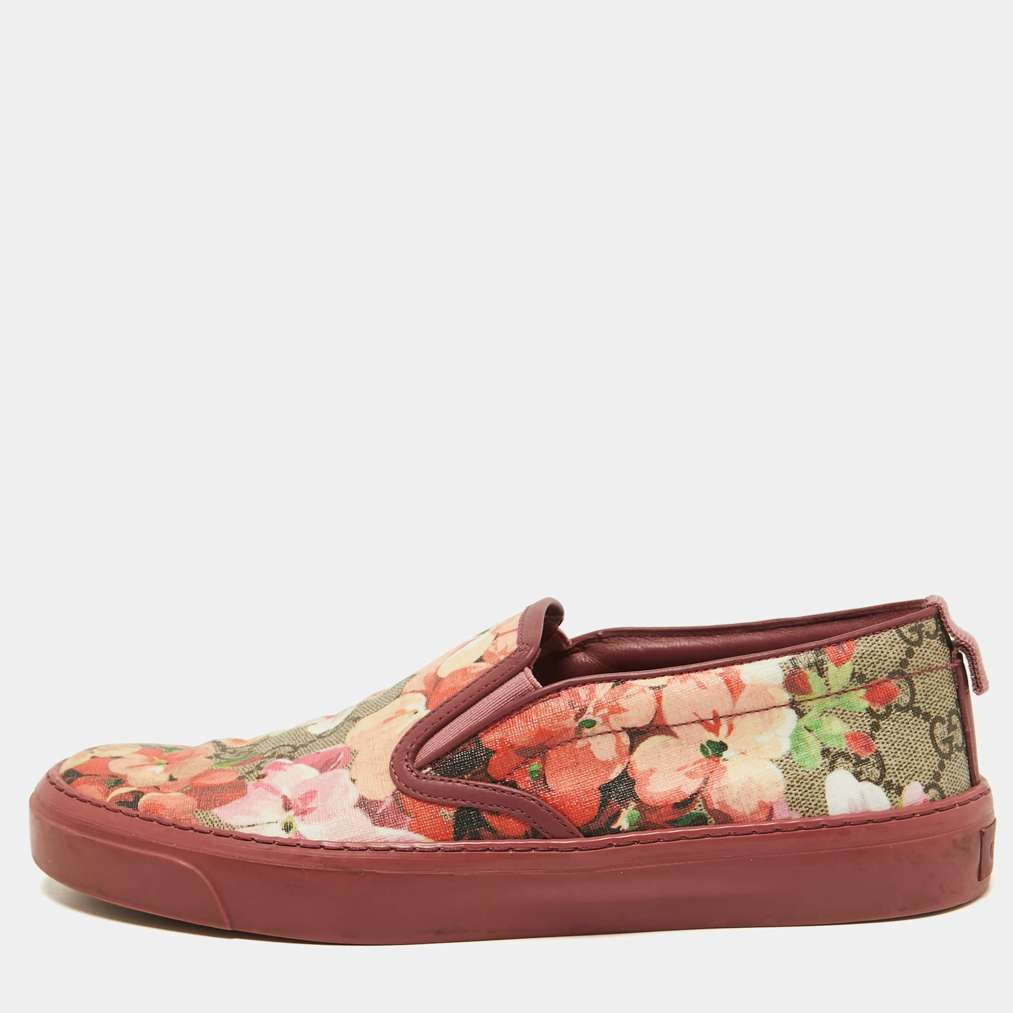 Gucci Multicolor Canvas Bloom Slip On Sneakers Size 38