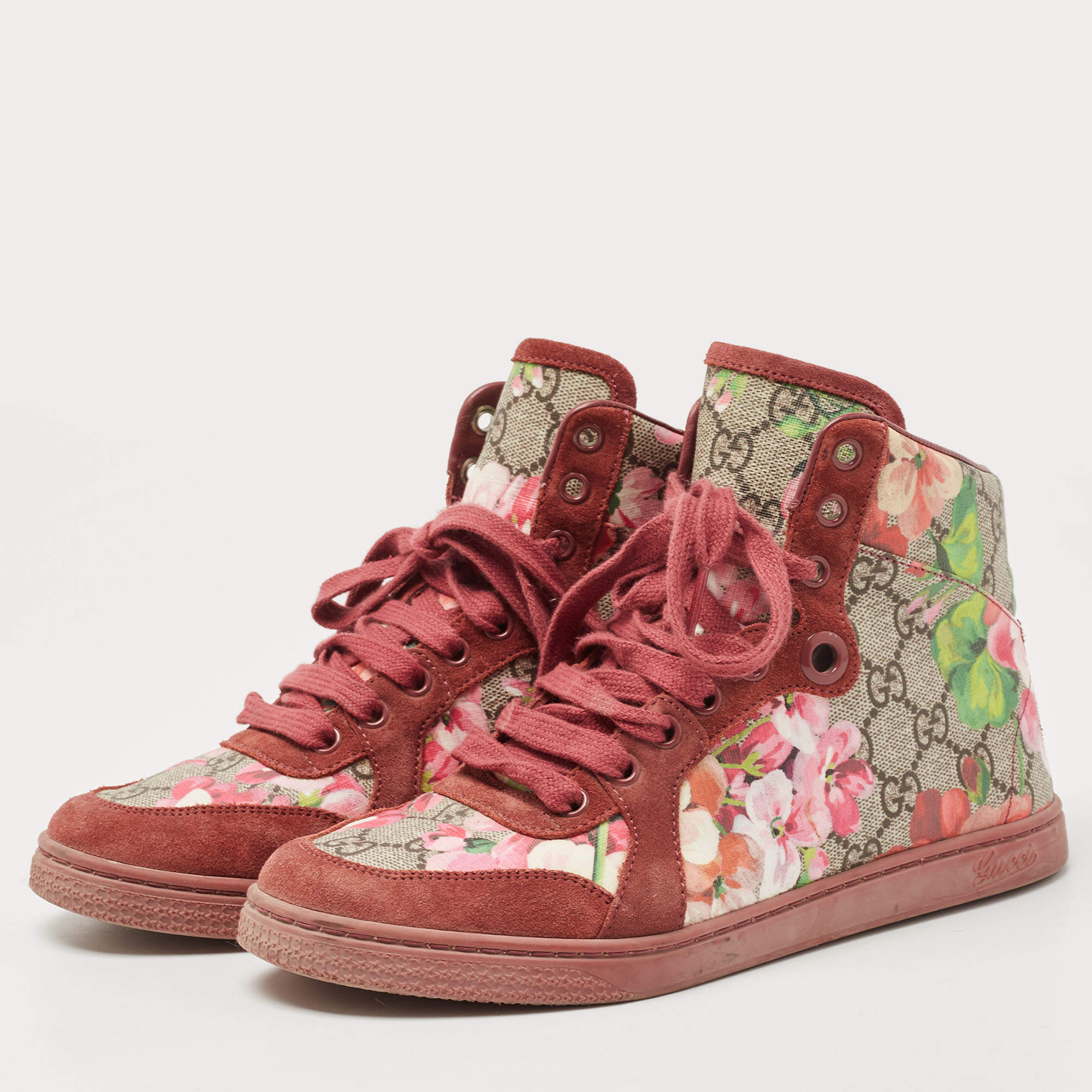 Gucci Gg Blooms High-top Sneaker in Blue